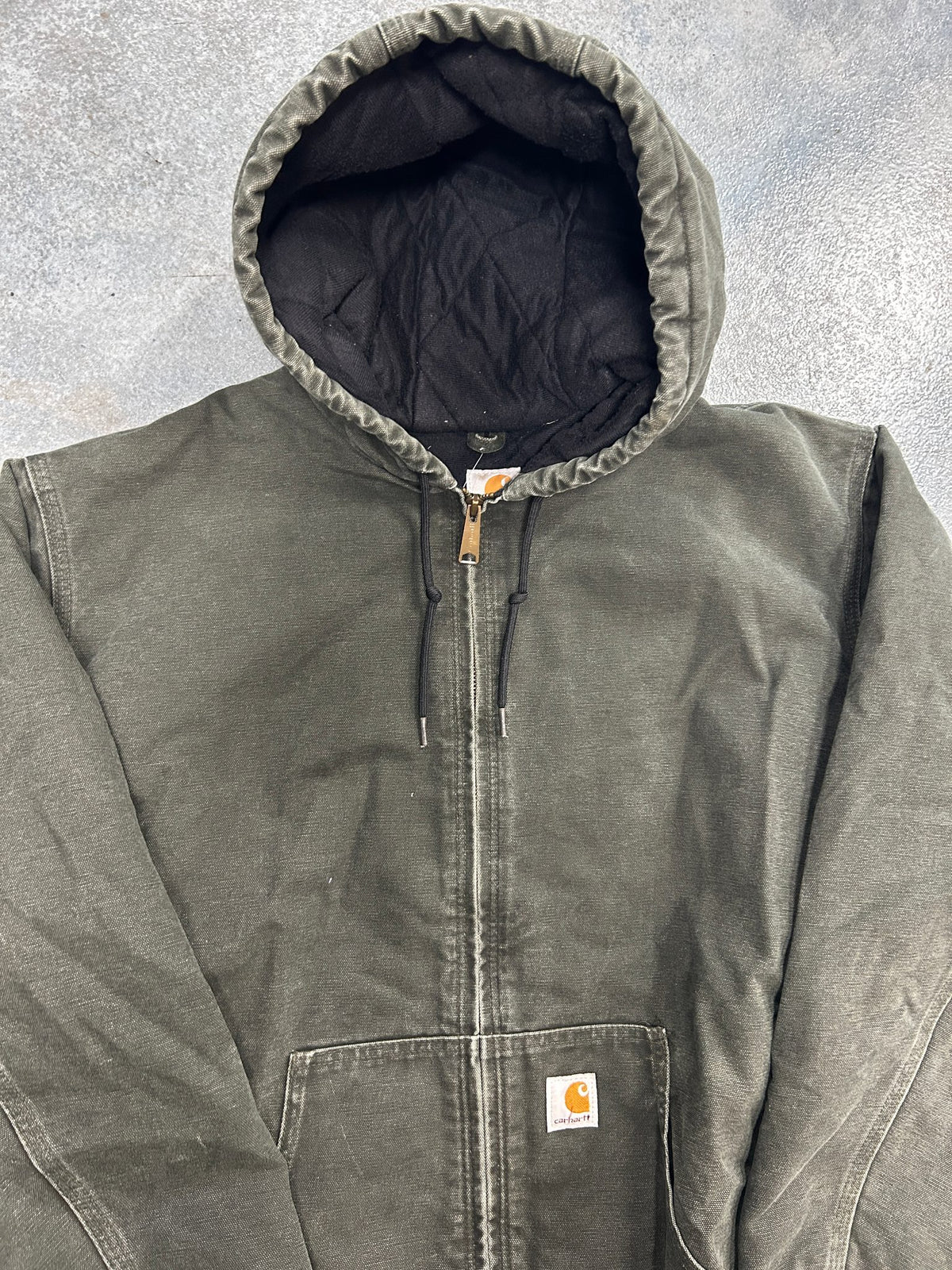Vintage Carhartt Olive Zip Up Made In Mexico