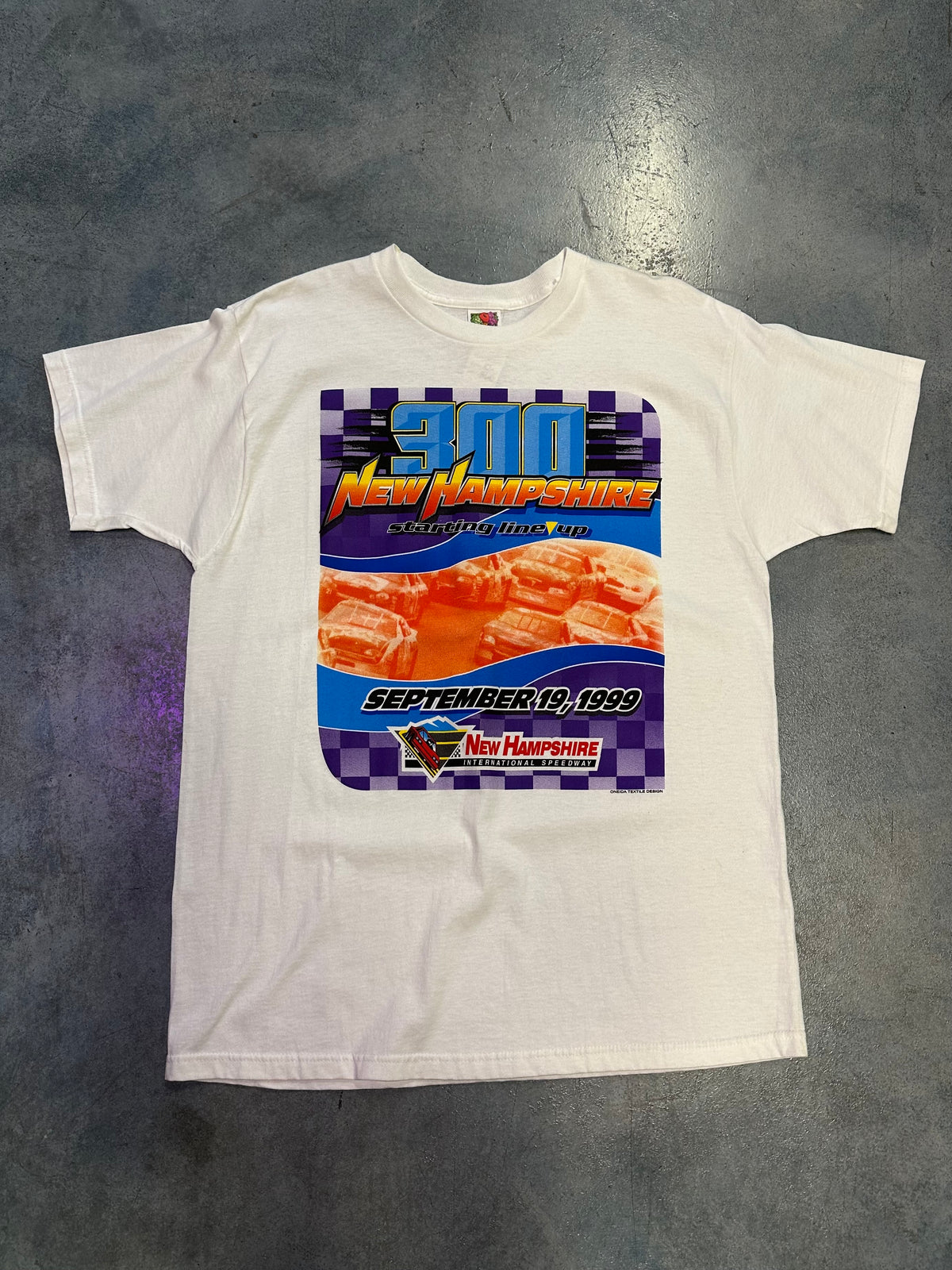 Vintage White Nascar '300 New Hampshire tee