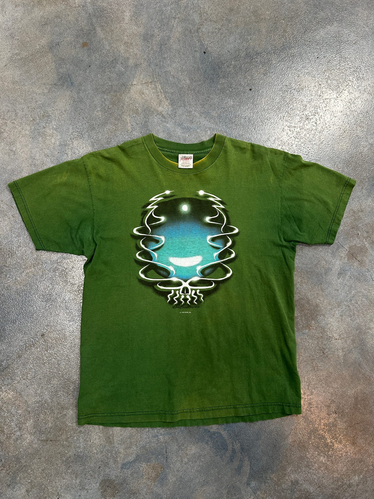 Vintage 1993-1994 Greatful Dead "AIRBRUSH STEALIE" Green Tee