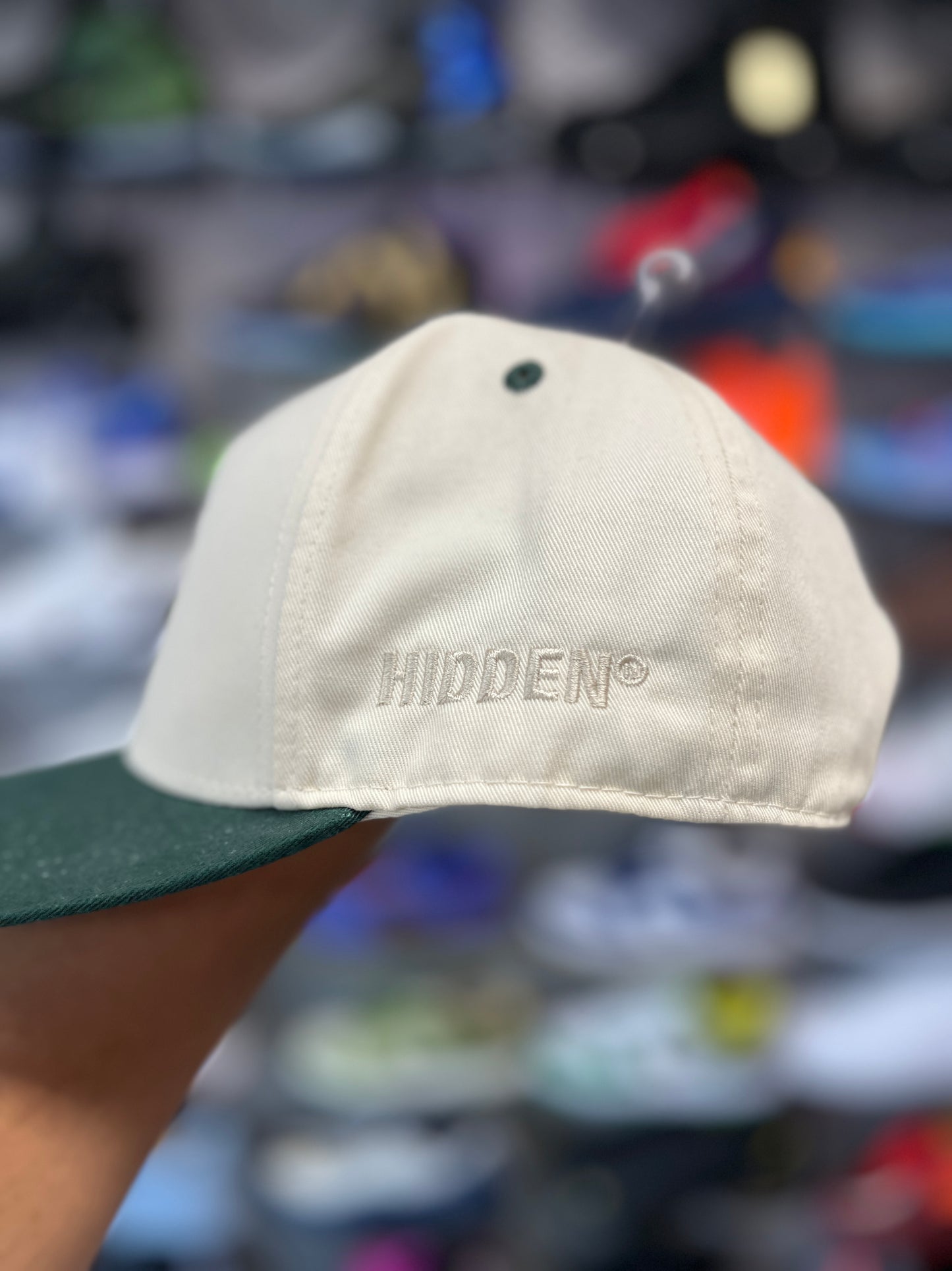 HIDDEN NYC SNAPBACK GREEN CREAM HAT