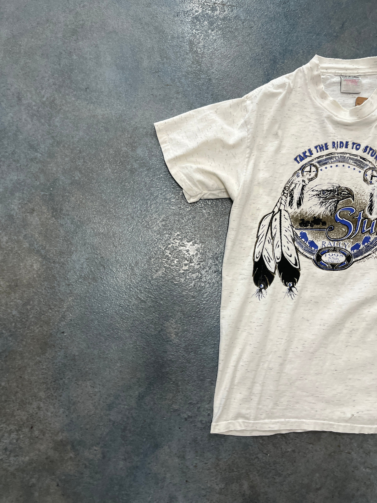Vintage 1995 Black Hills ‘Take The ride To Sturgis’ 55th Annual Sturgis Rally White Graphic T-Shirt