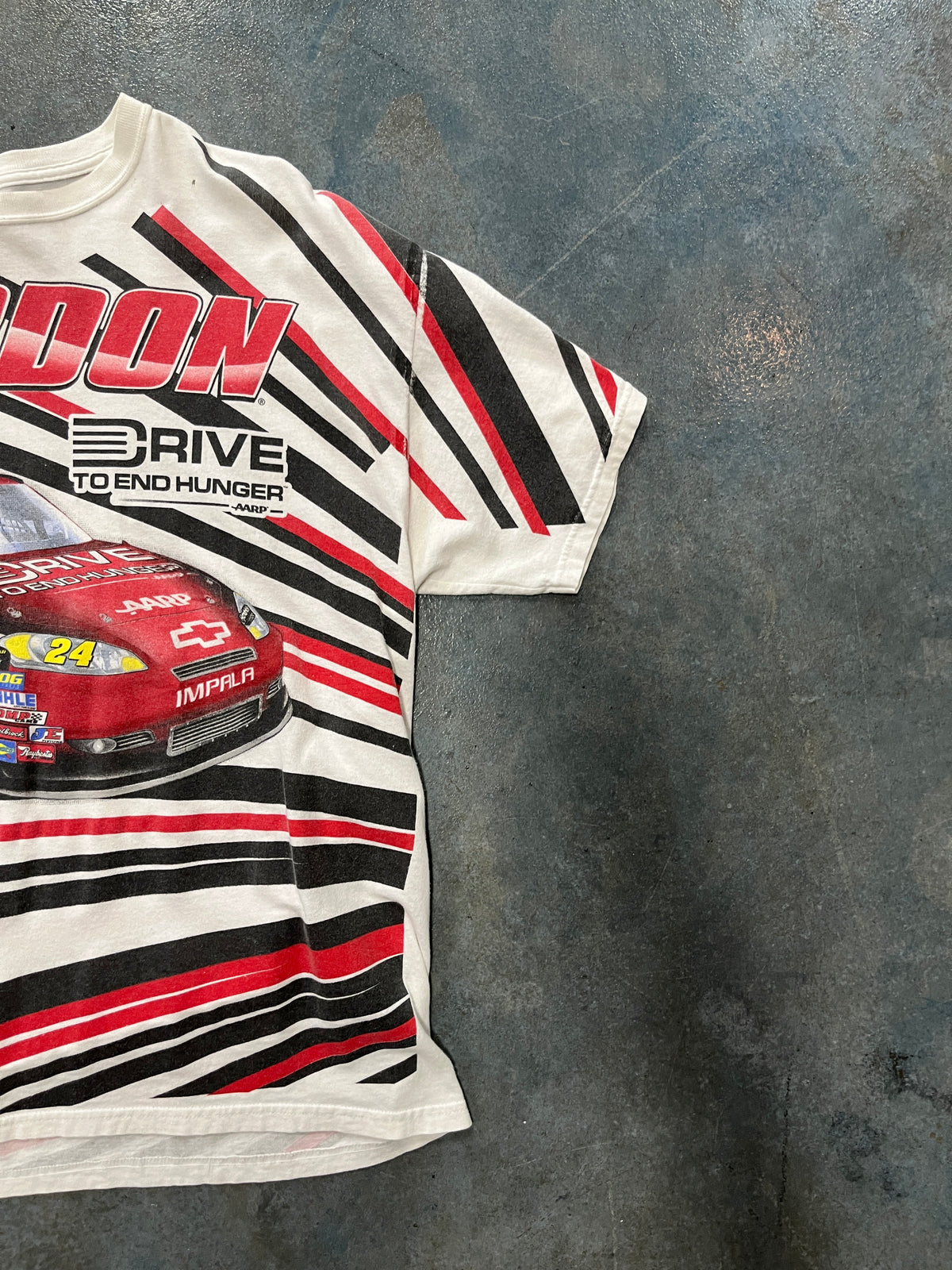 Vintage Jeff Gordon ‘Drive To End Hunger’ AOP NASCAR Graphic T-Shirt OTF
