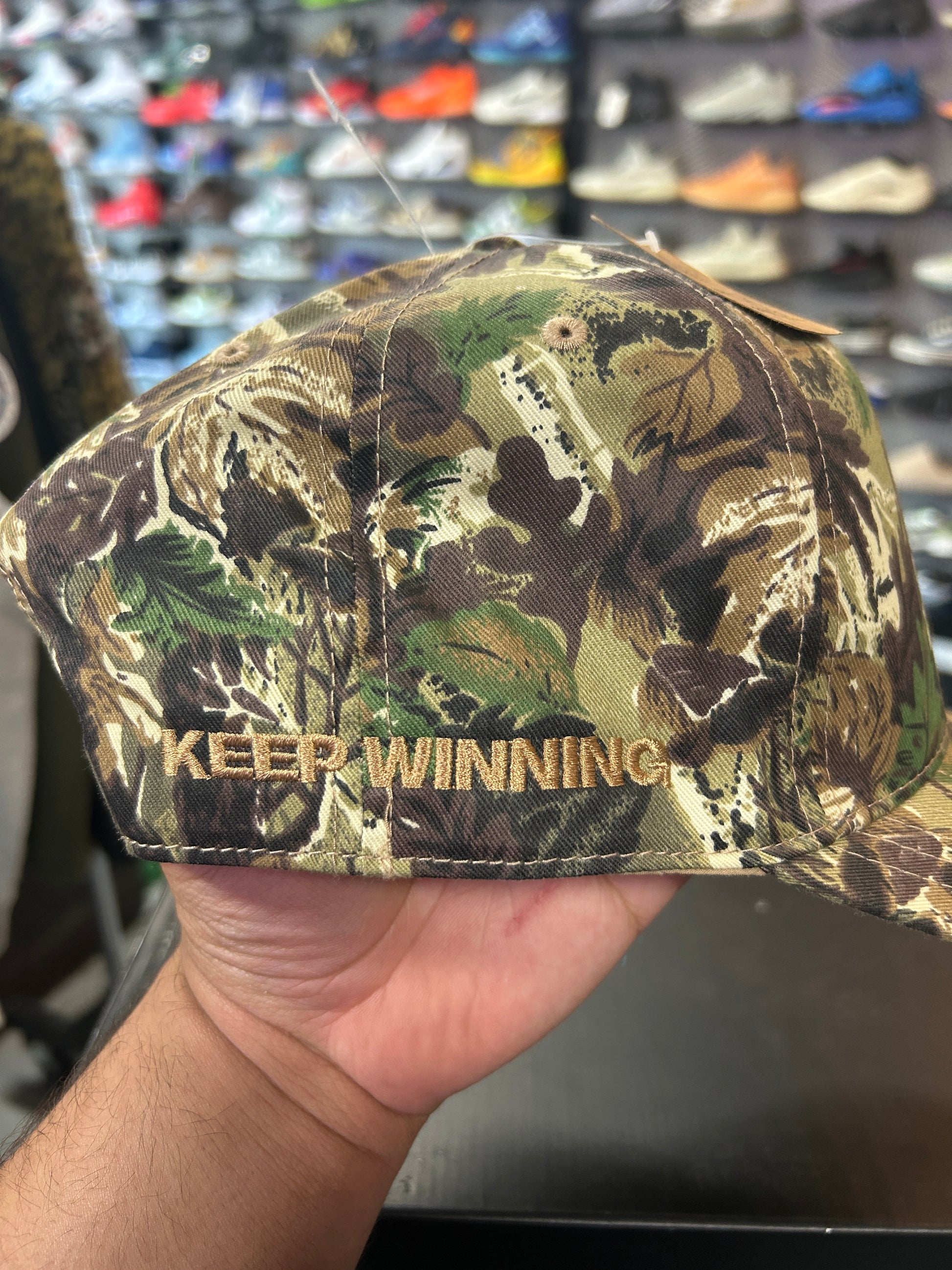 Keep winning camo snap back hat p OTF