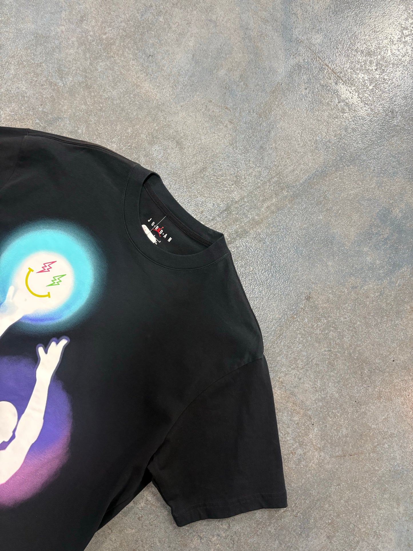 Air Jordan x J balvin Tee Black Smilie Face B68