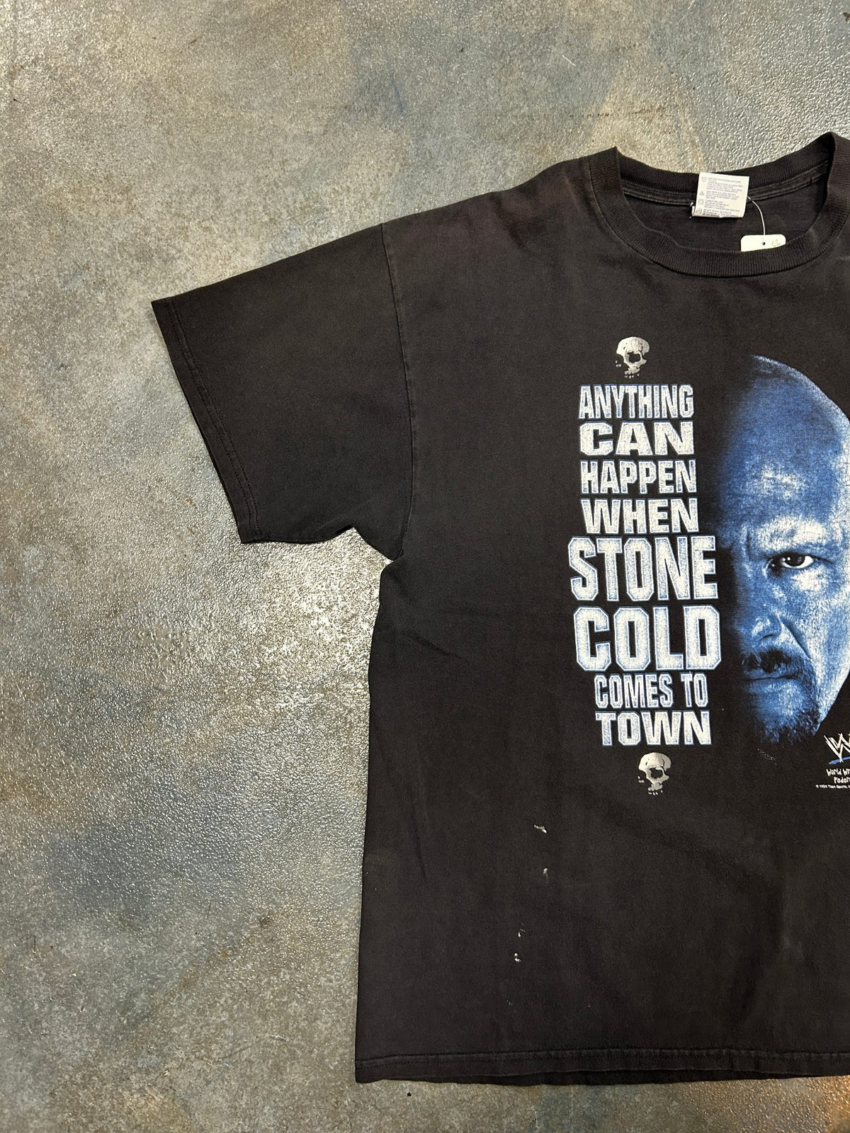 Vintage 1998 Anything can happen Stone Cold Wrestling Black Tee