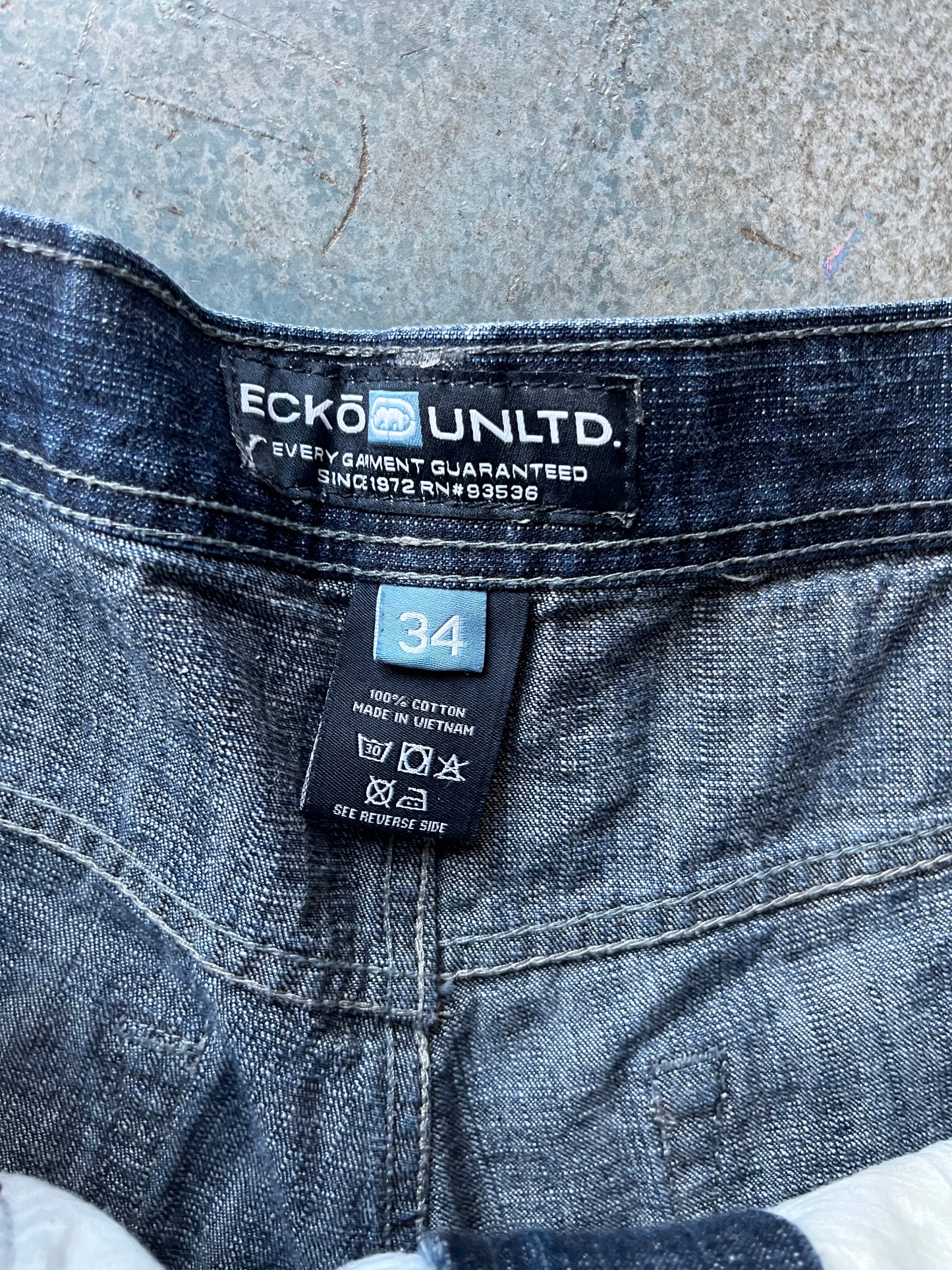 Echo UNLTD Denim Dark Blue Wash Faded Jorts OTF