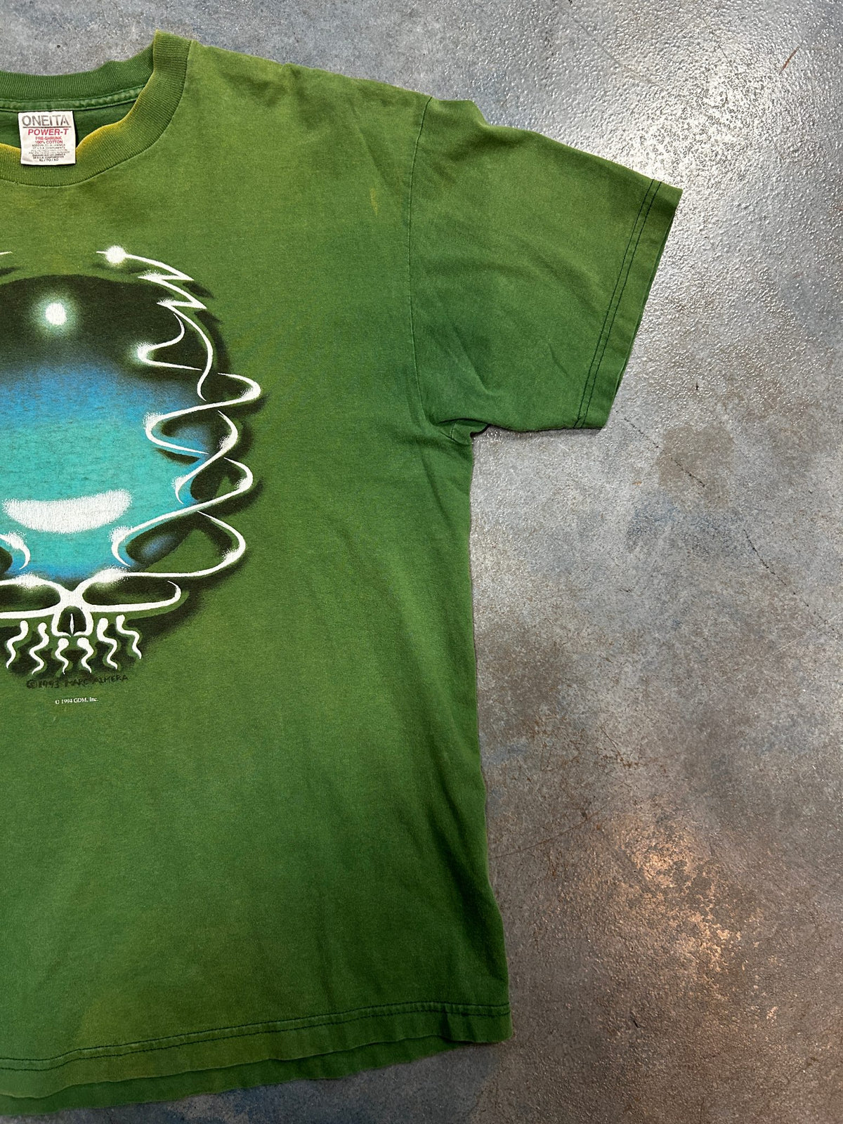 Vintage 1993-1994 Greatful Dead "AIRBRUSH STEALIE" Green Tee