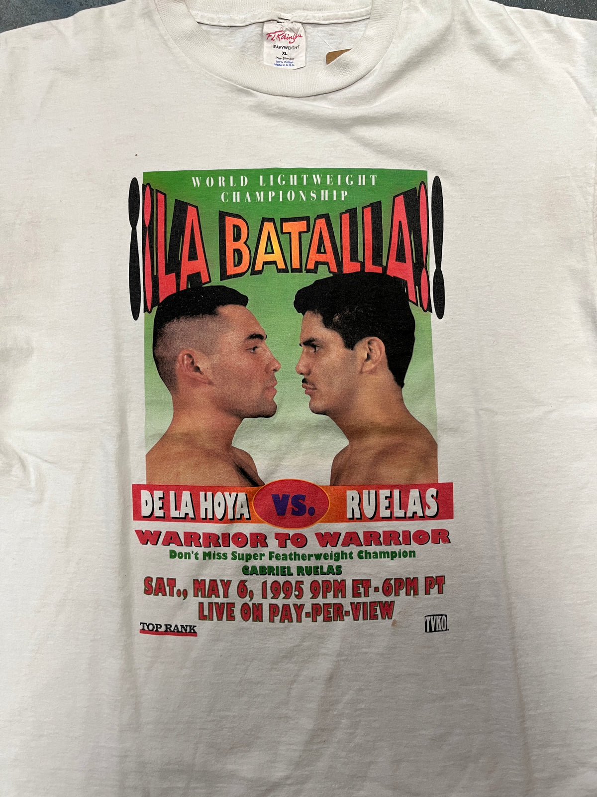 "La Batalla" De La Hoya VS. Ruelas Cream T-Shirt OTF (RA)