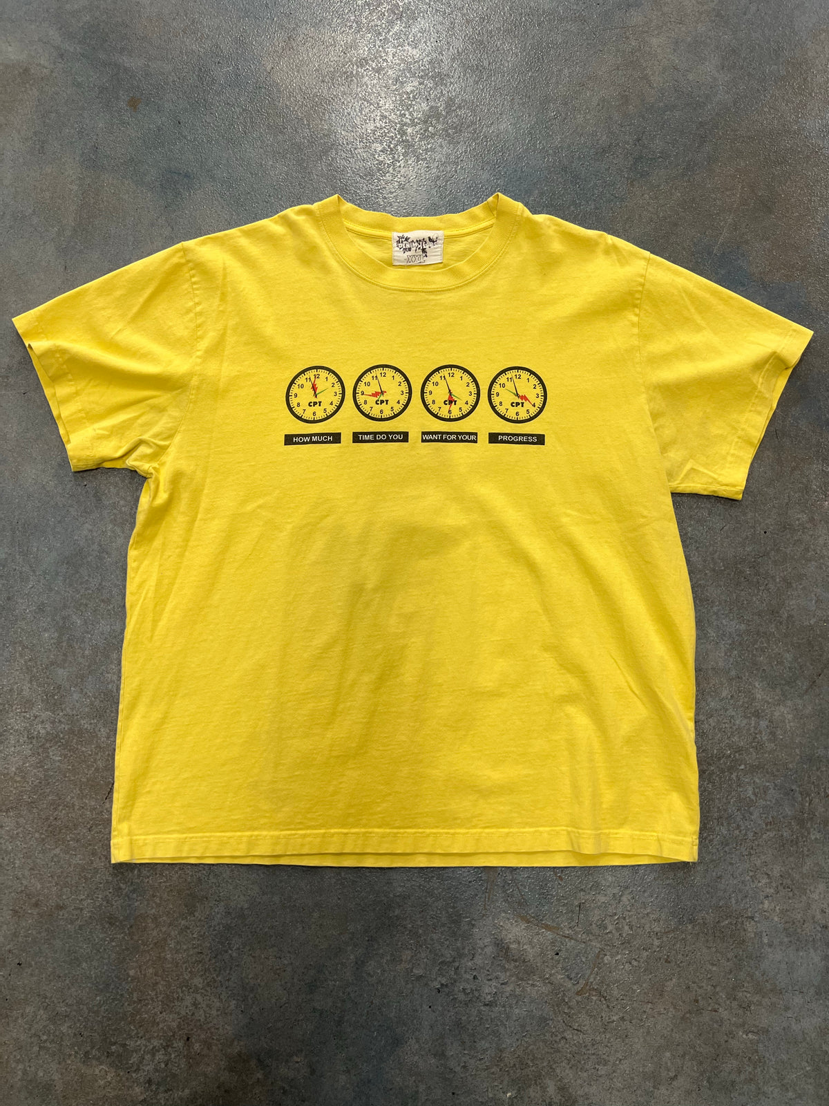 Denim Tears Yellow Progress Clock Tee