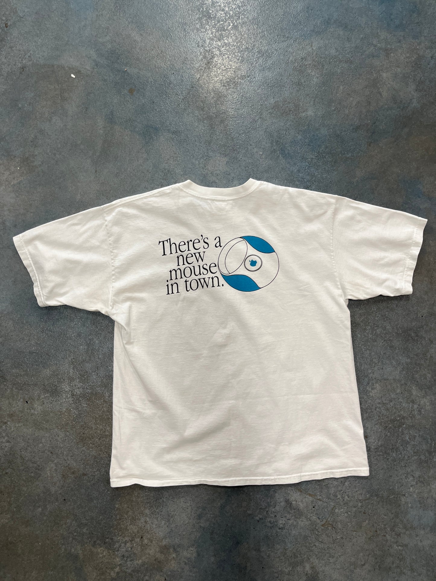 Vintage 1984 Apple Computer Move Over Mickey White T-Shirt OTF