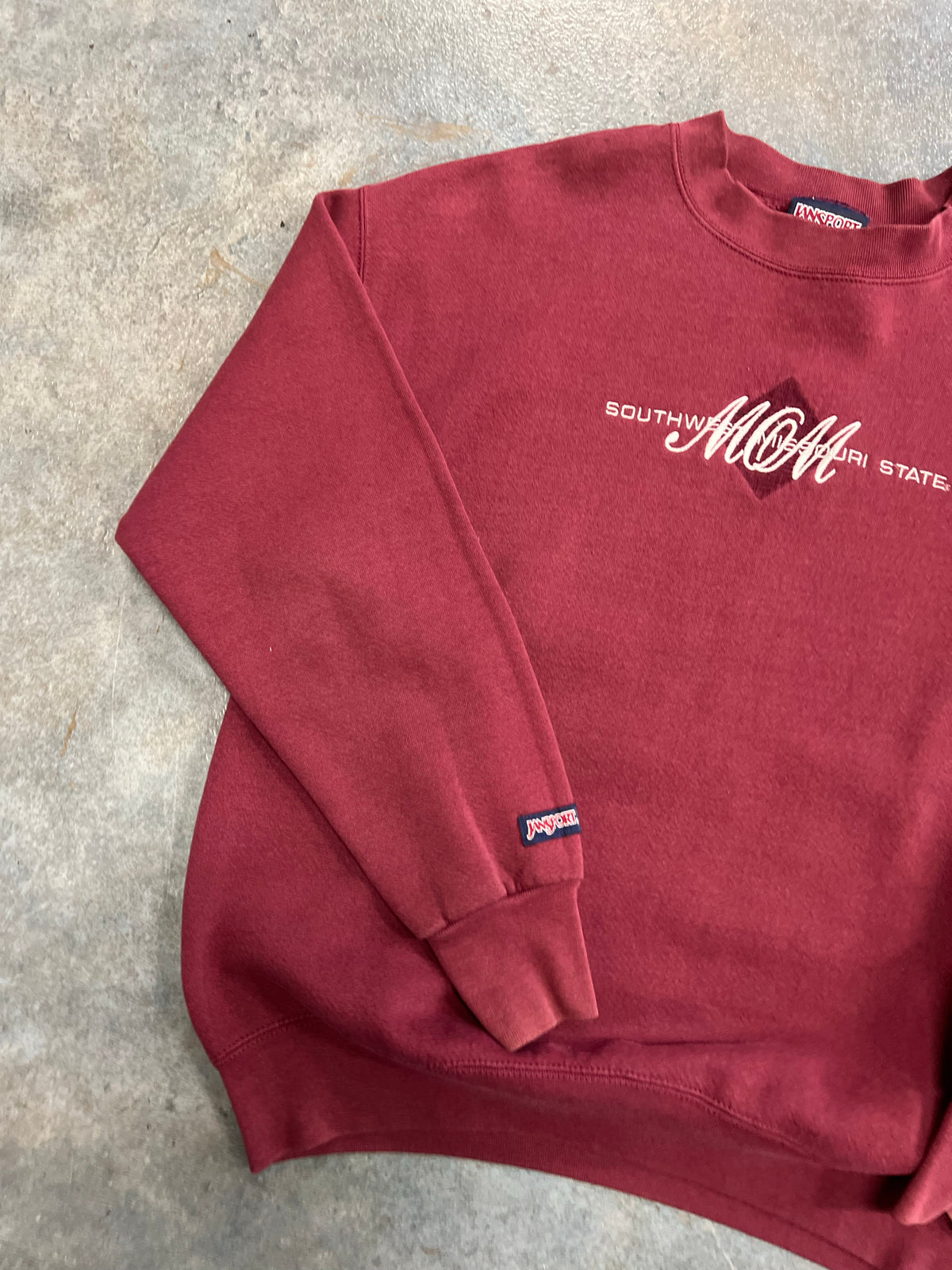 Vintage Jansport Southwest Missouri State "MOM" Pullover Burgundy