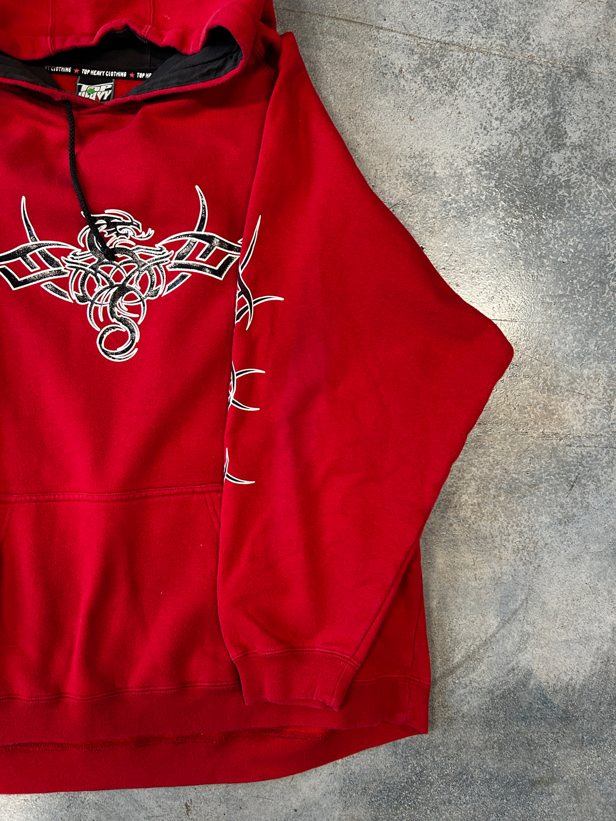 Vintage Top Heavy Tribal Dragon Red Hoodie