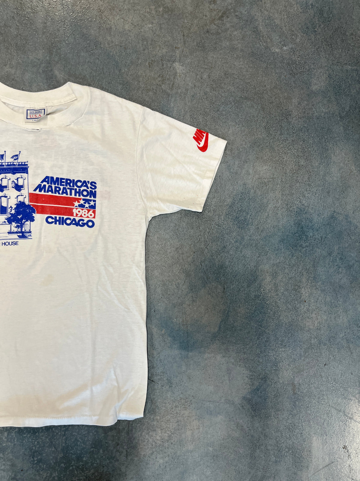 Americas Marathon 1986 Chicago White Tee B38