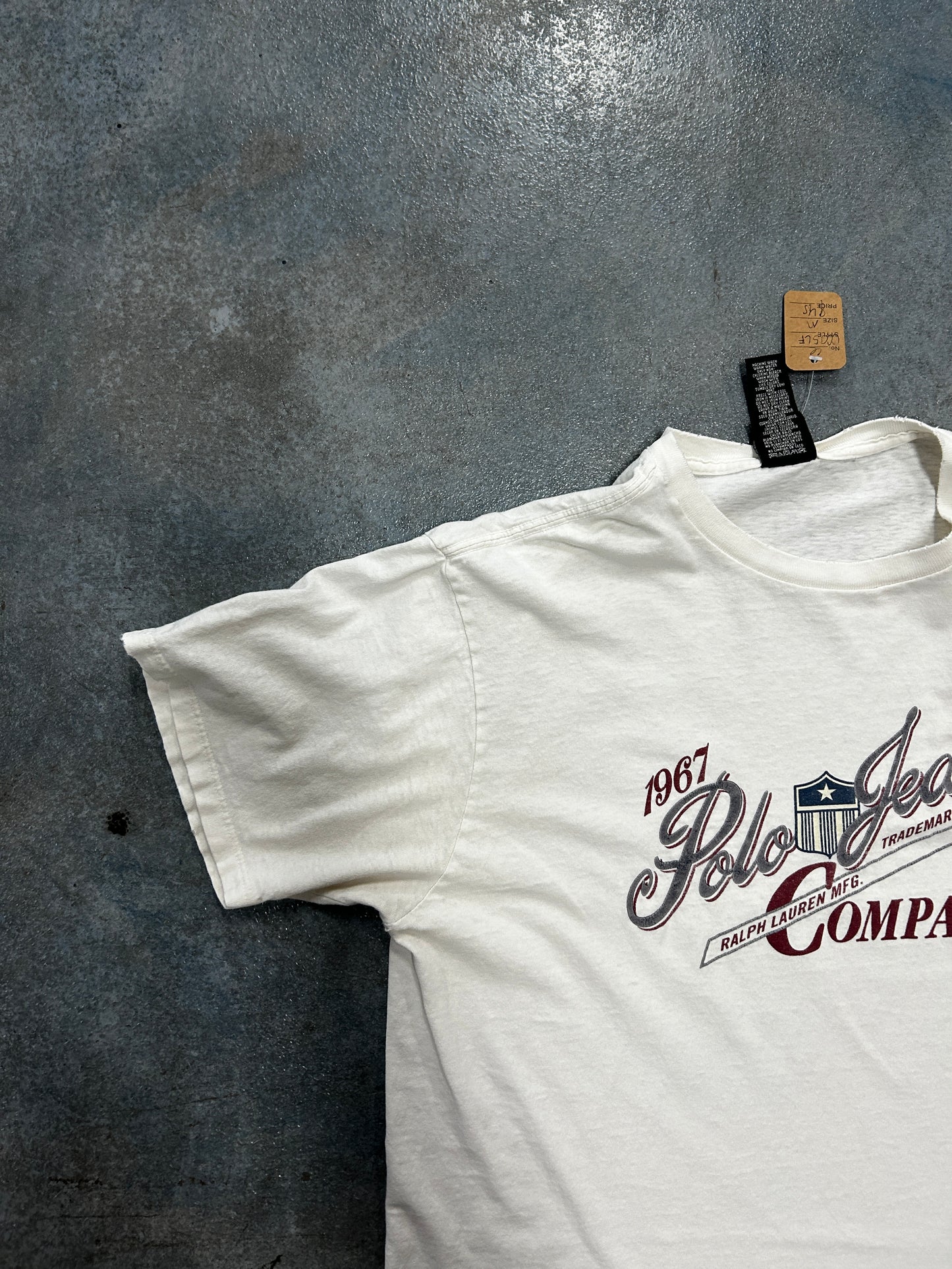 Vintage 1967 Polo Jeans Company T-Shirt Solid White OTF