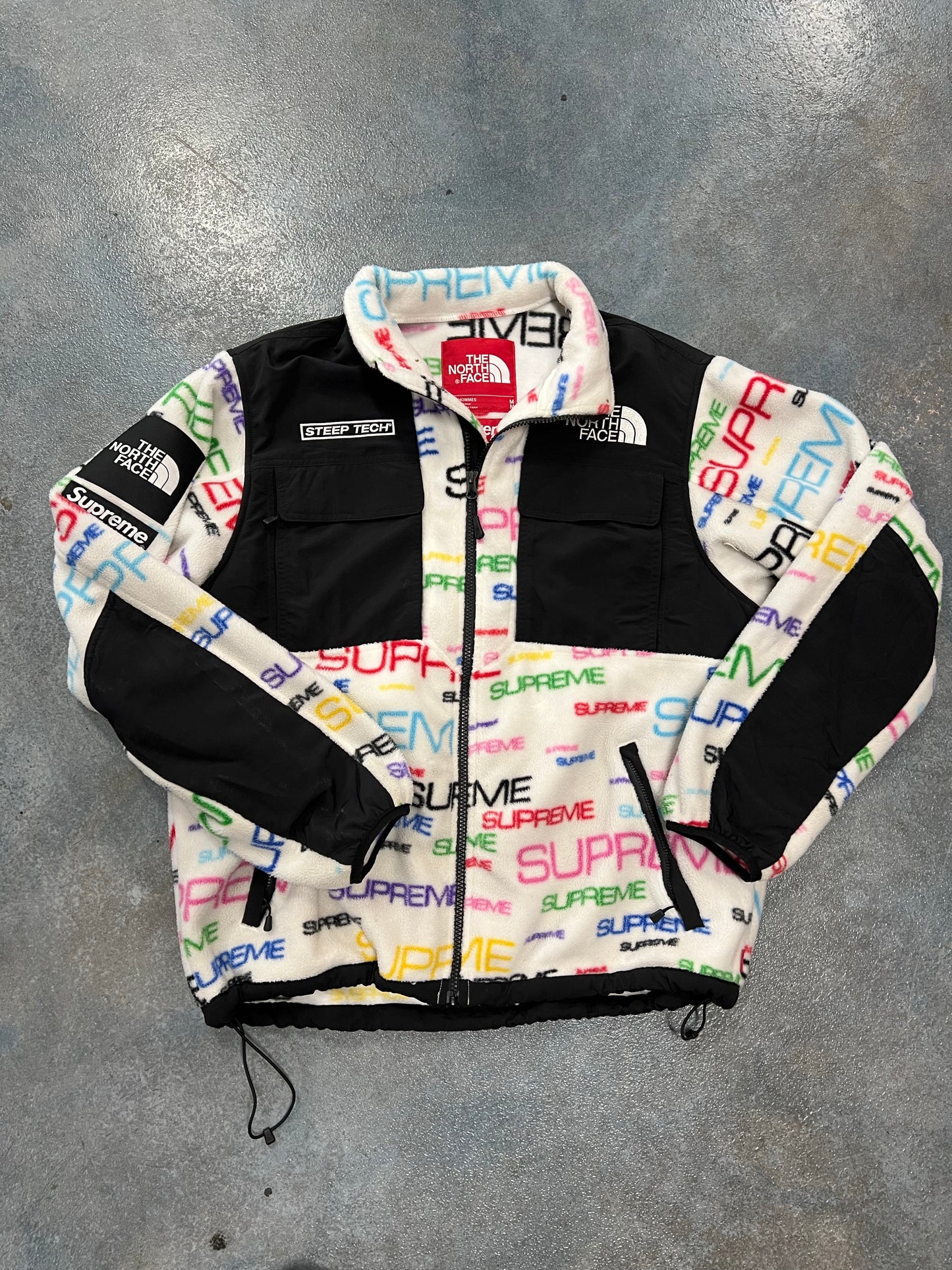 Supreme The North Face Steep Tech Fleece Jacket White B41