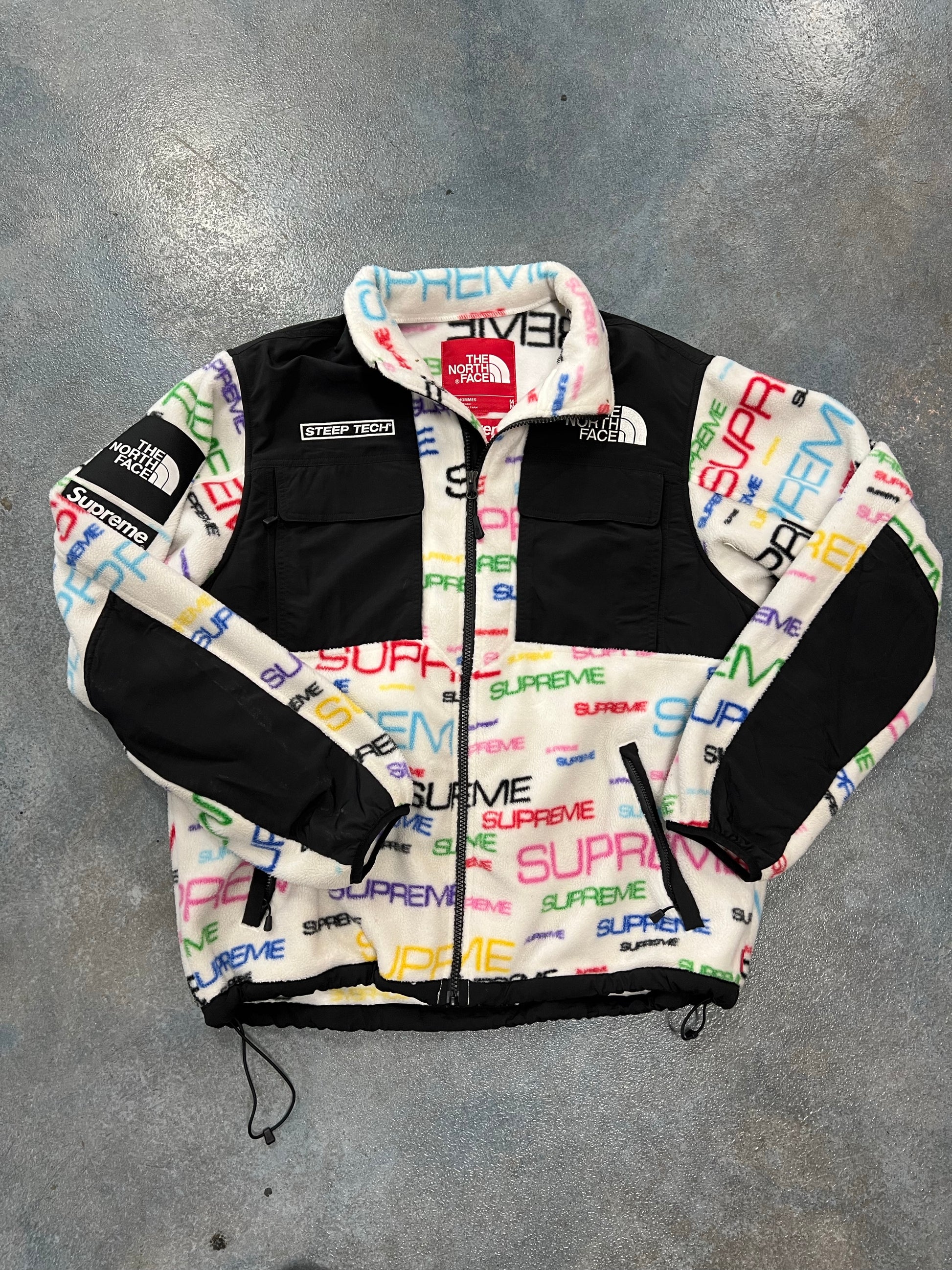 Supreme The North Face Steep Tech Fleece Jacket White B41