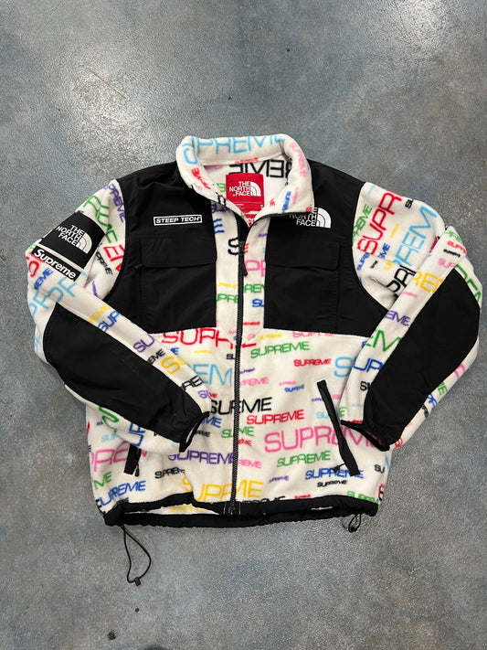 Supreme The North Face Steep Tech Fleece Jacket White B41