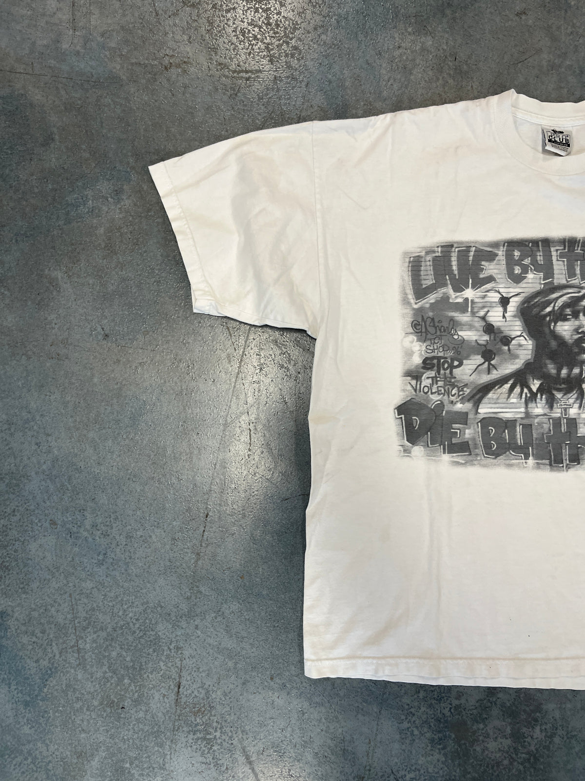 Tupac Memorial "Live By the Gun, Die By the gun" White Tee OTF