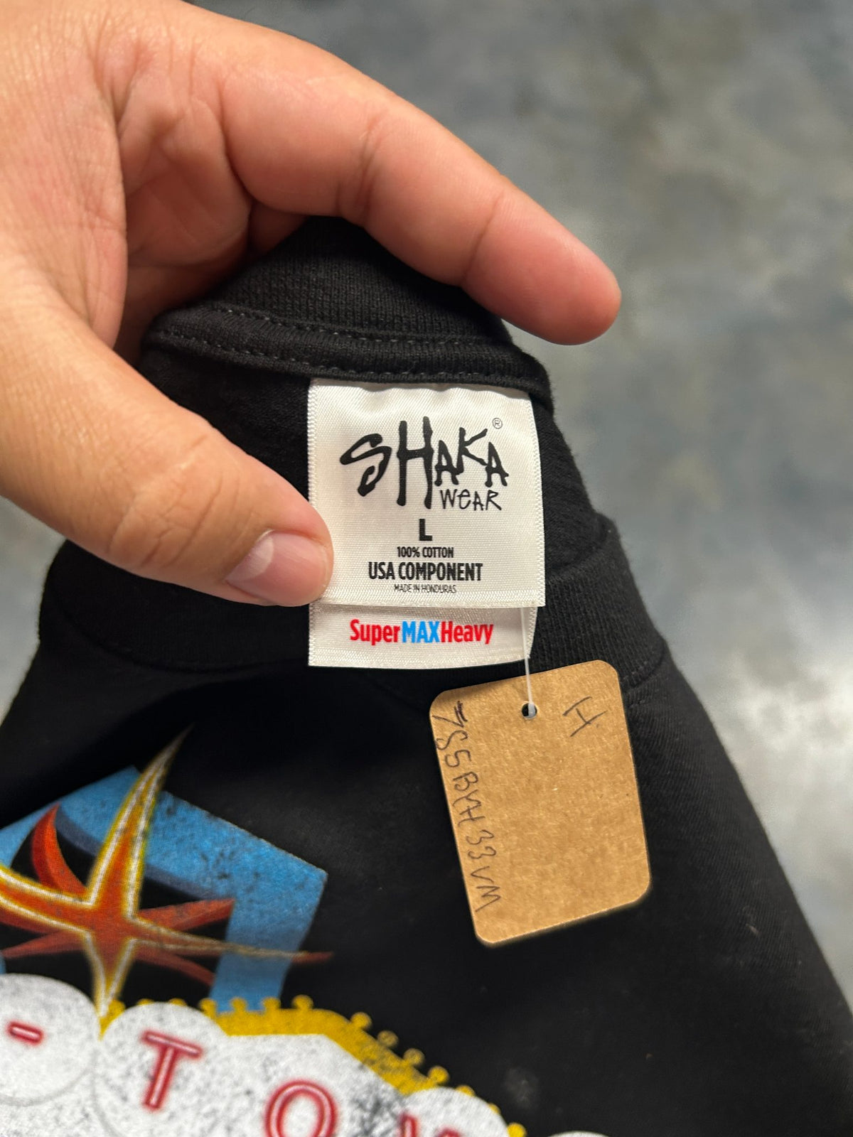 K-Town Supply Co "WHERE YOU FROM LAS VEGAS" Casino Shaka wear Black Tee