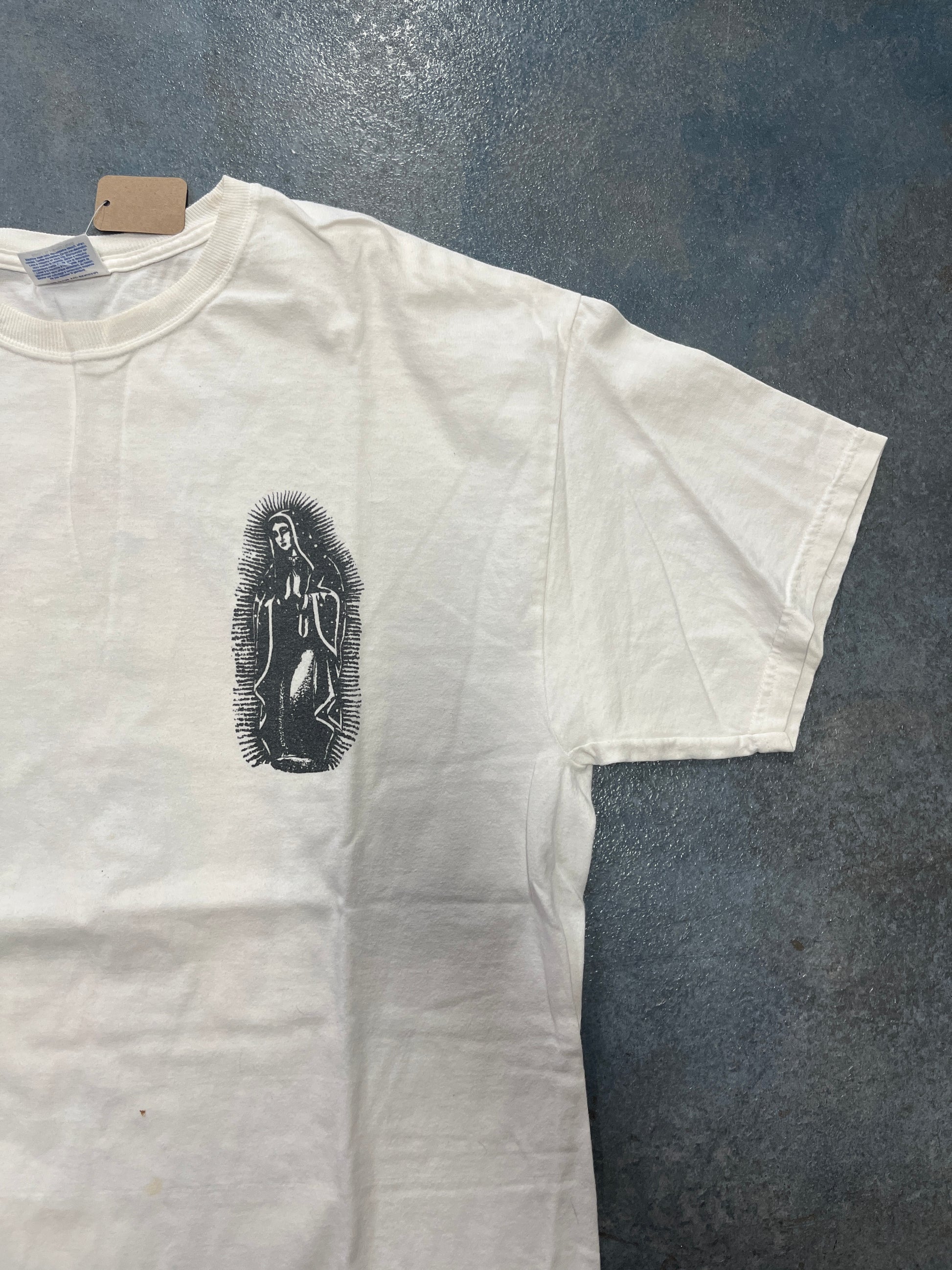 Vintage Saint Mary Virgin Of Guadalupe Graphic White T-Shirt OTF