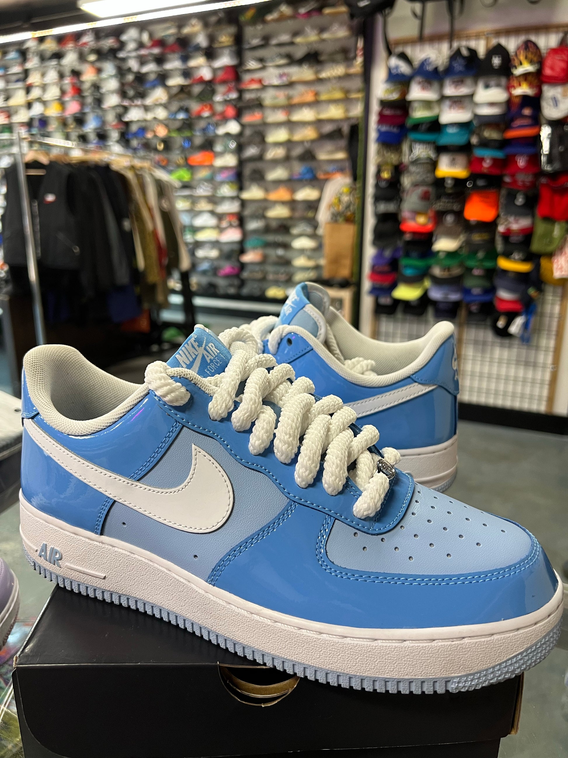 Nike Air Force 1 Low '07 LV8 Phychic Blue White Patent