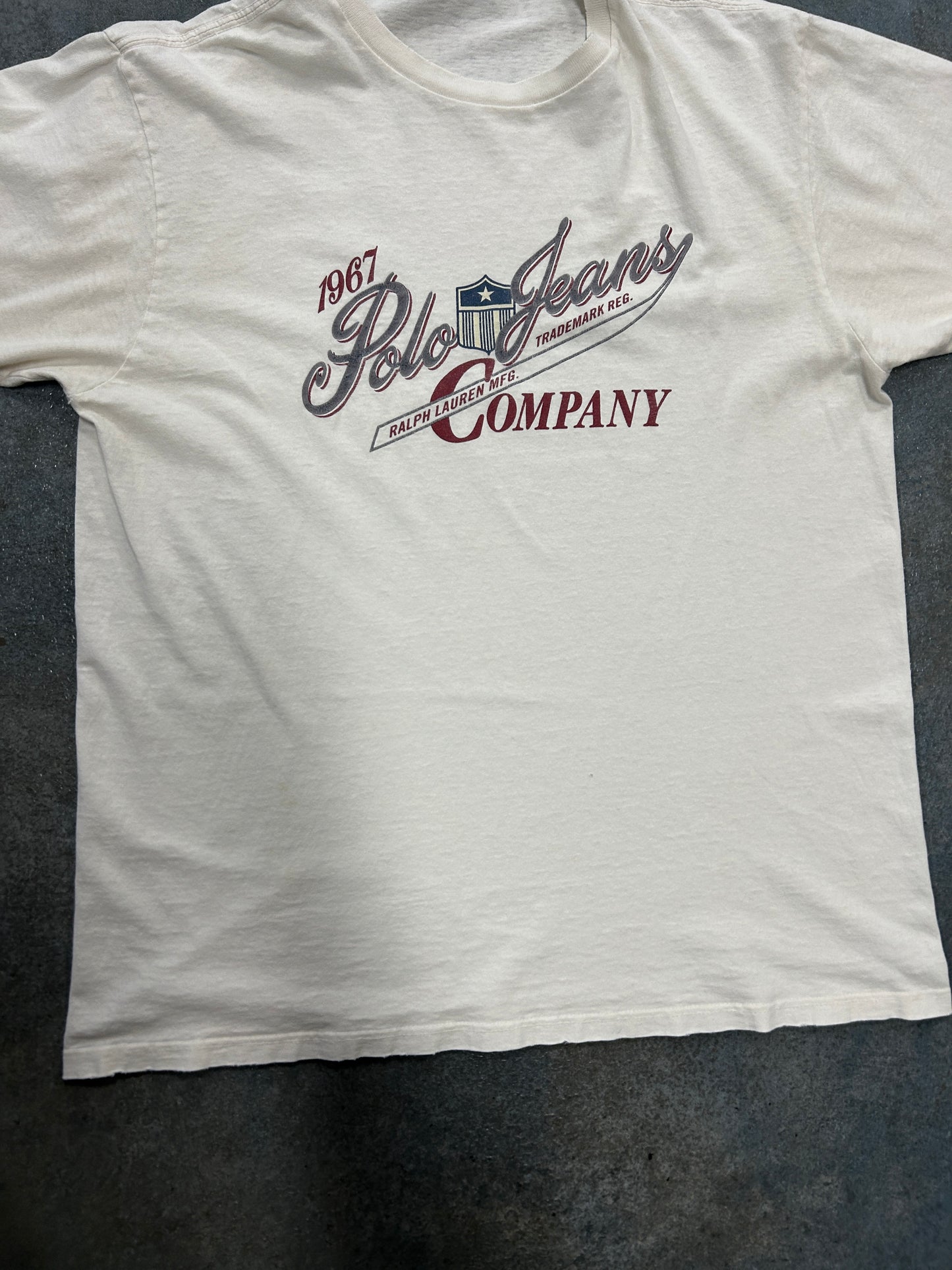 Vintage 1967 Polo Jeans Company T-Shirt Solid White OTF