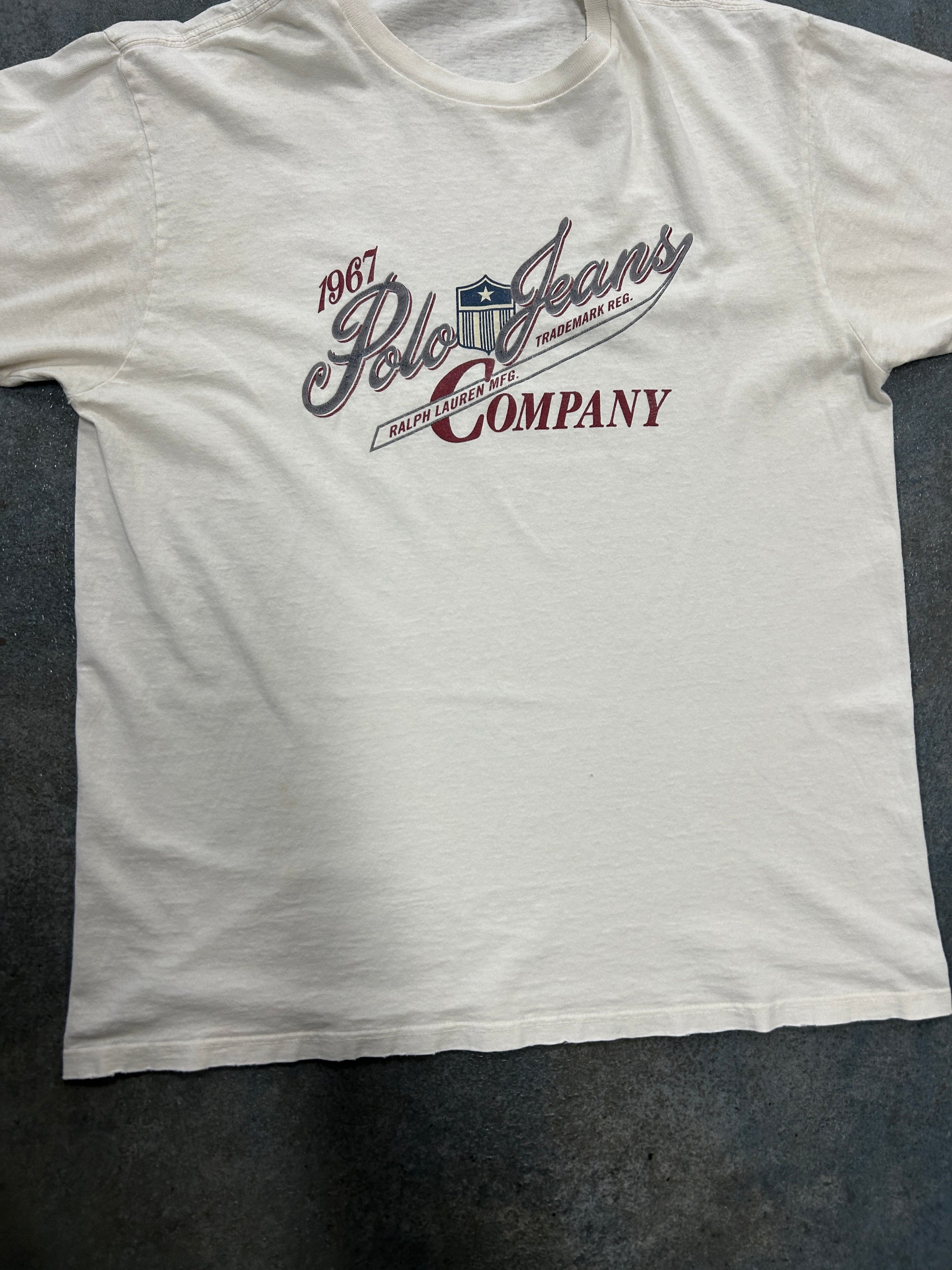 Vintage 1967 Polo Jeans Company T-Shirt Solid White OTF