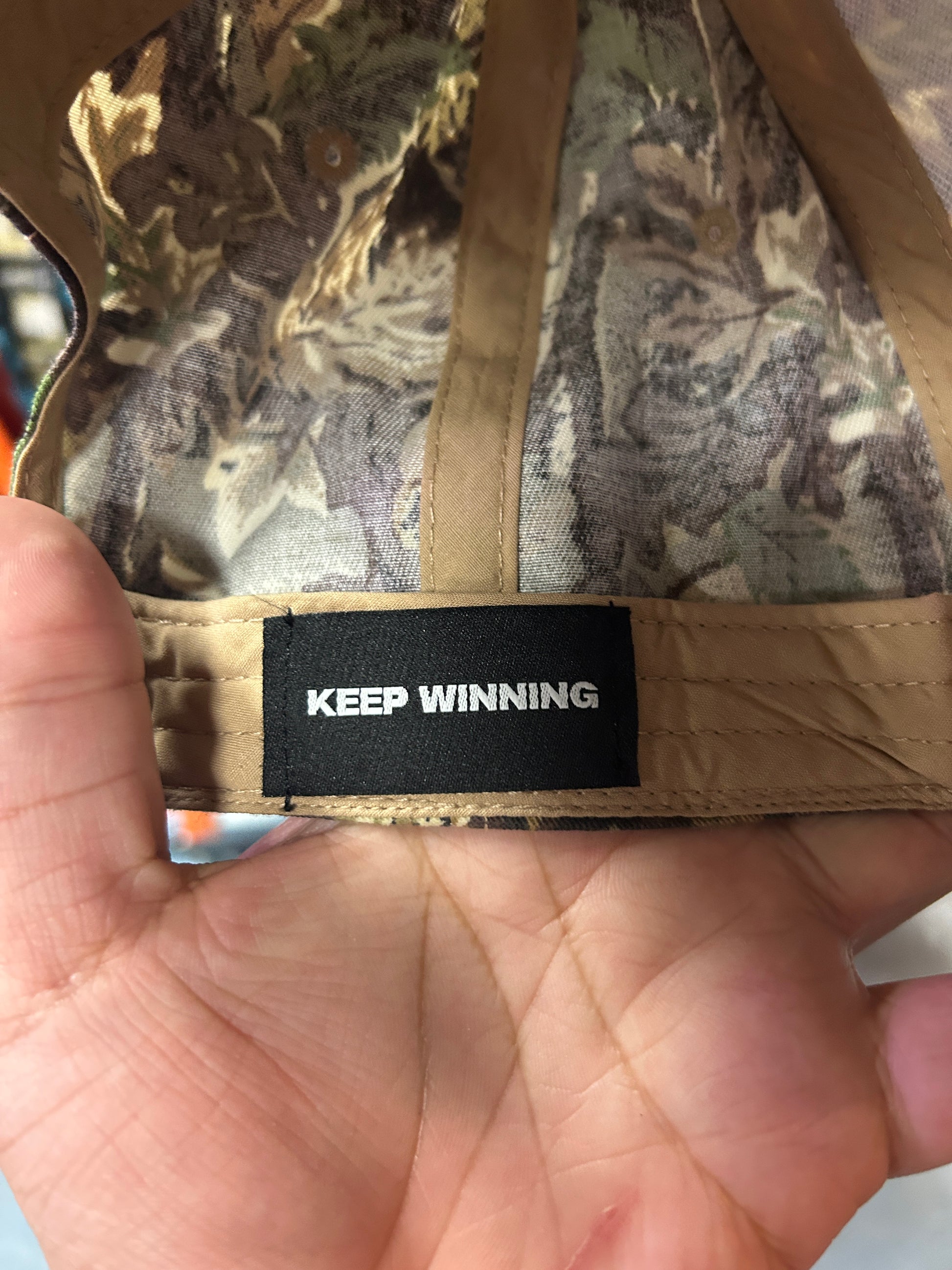 Keep winning camo snap back hat p OTF