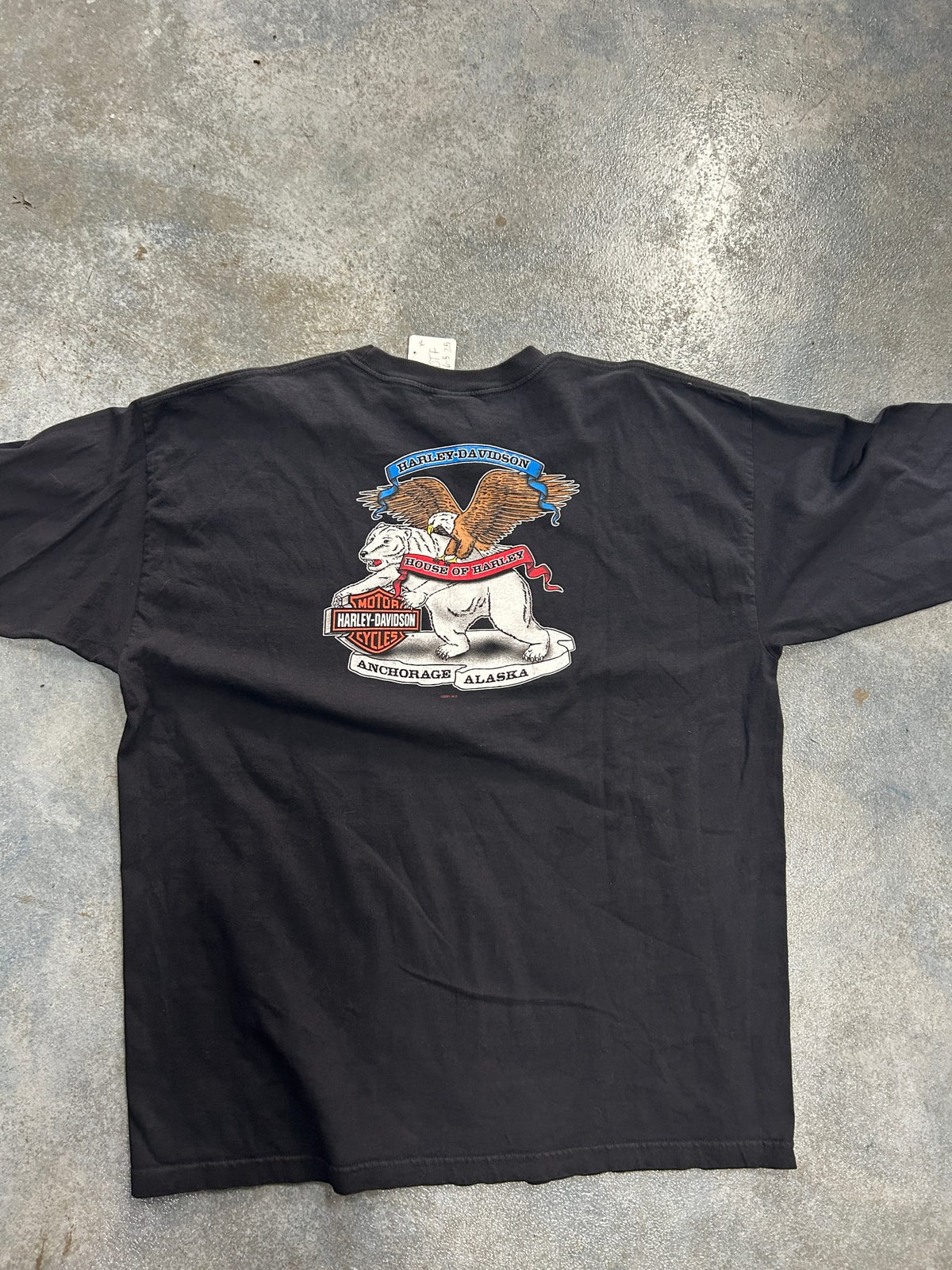 Vintage 20001 AlaskA Harley Davidson Black Long Sleeve Tee
