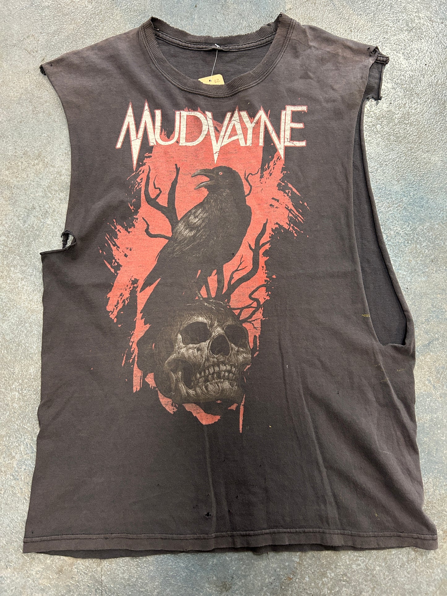 VTG Mudvayne Nu Metal Black Red Crow Cut Offs Tee (RZ)