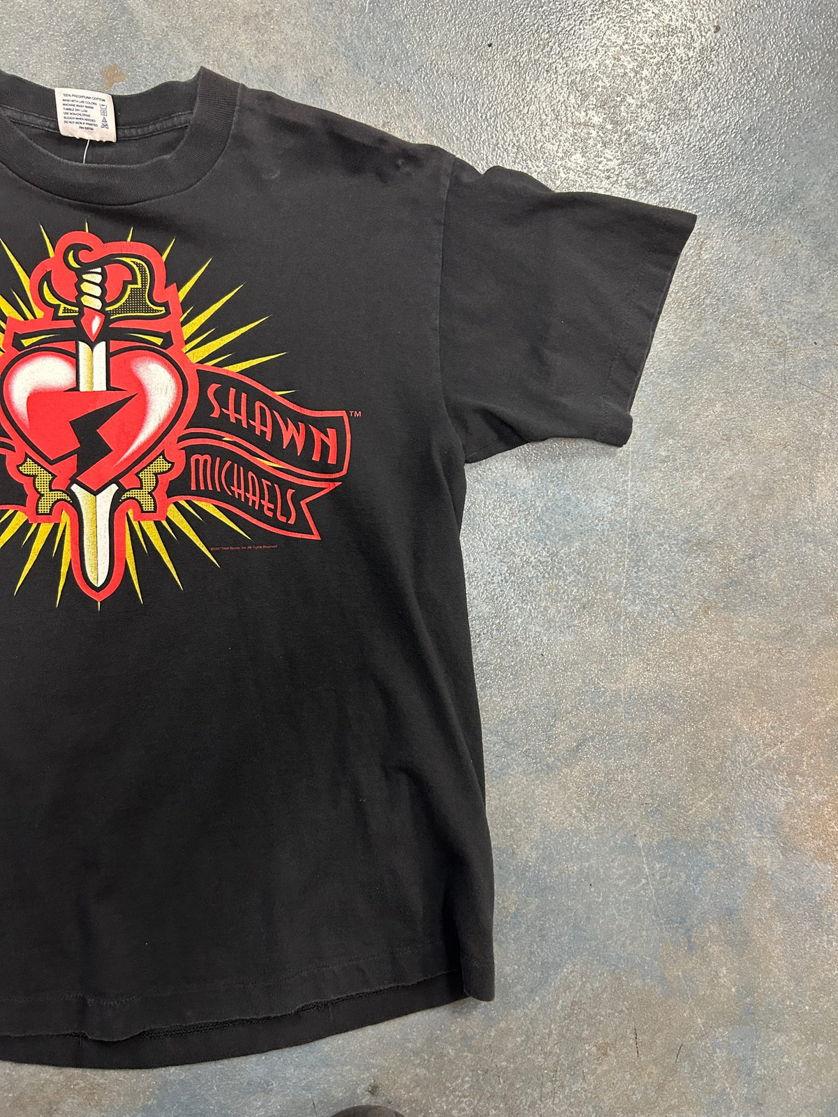 Vintage 1997 Heartbreak Kid Shawn Michaels World Wrestling Federation Black Tee