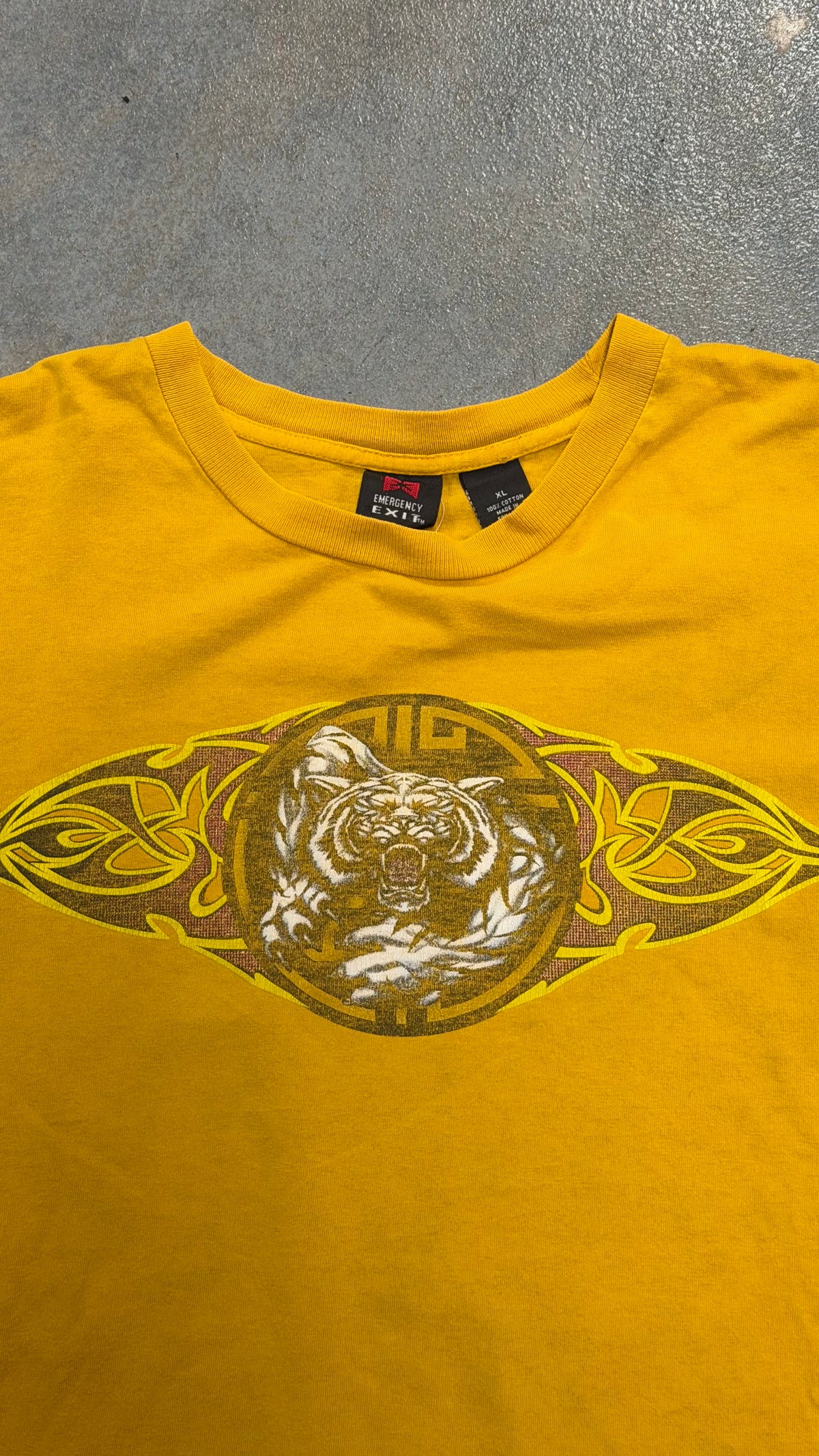 Vintage Emergency Exit Tiger Yellow Tee