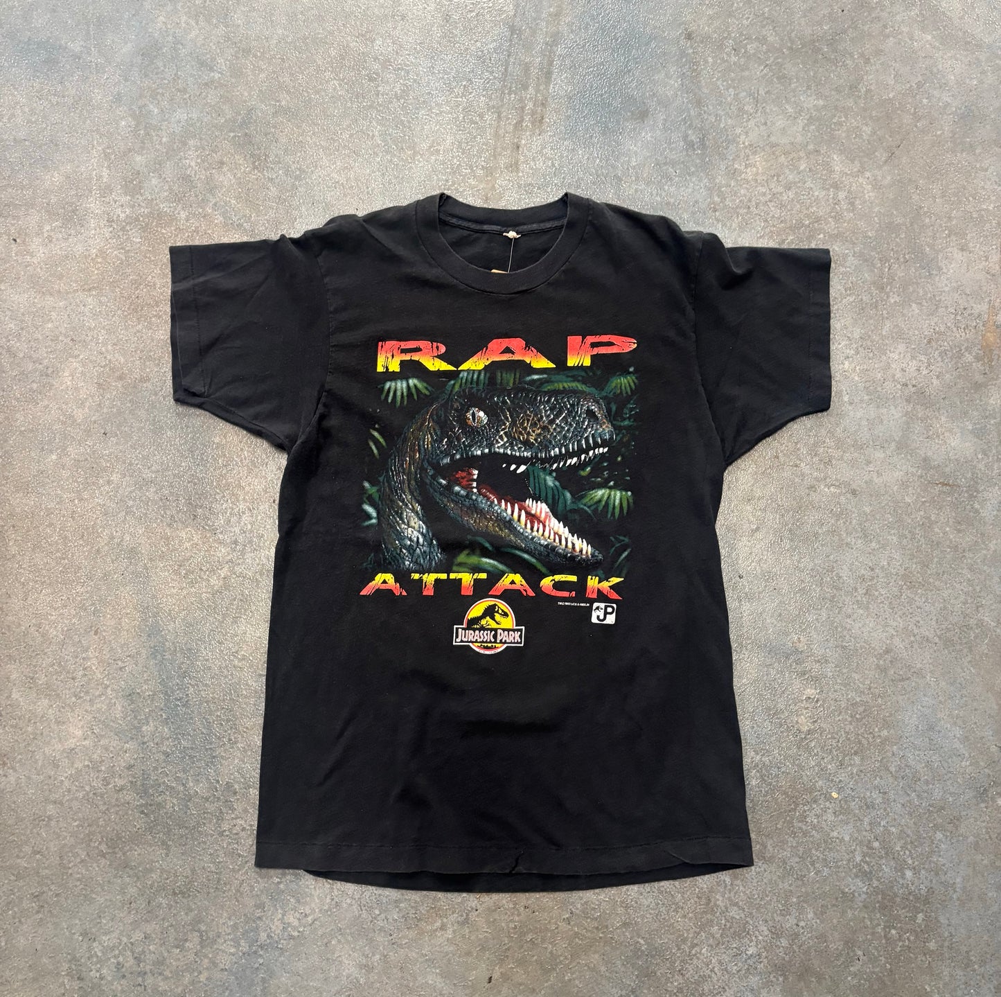 Black Jurassic Park "RAP ATTACK" Tee B38