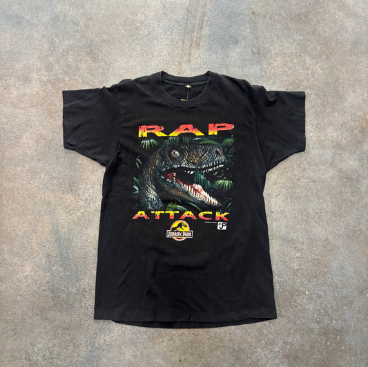 Black Jurassic Park "RAP ATTACK" Tee B38
