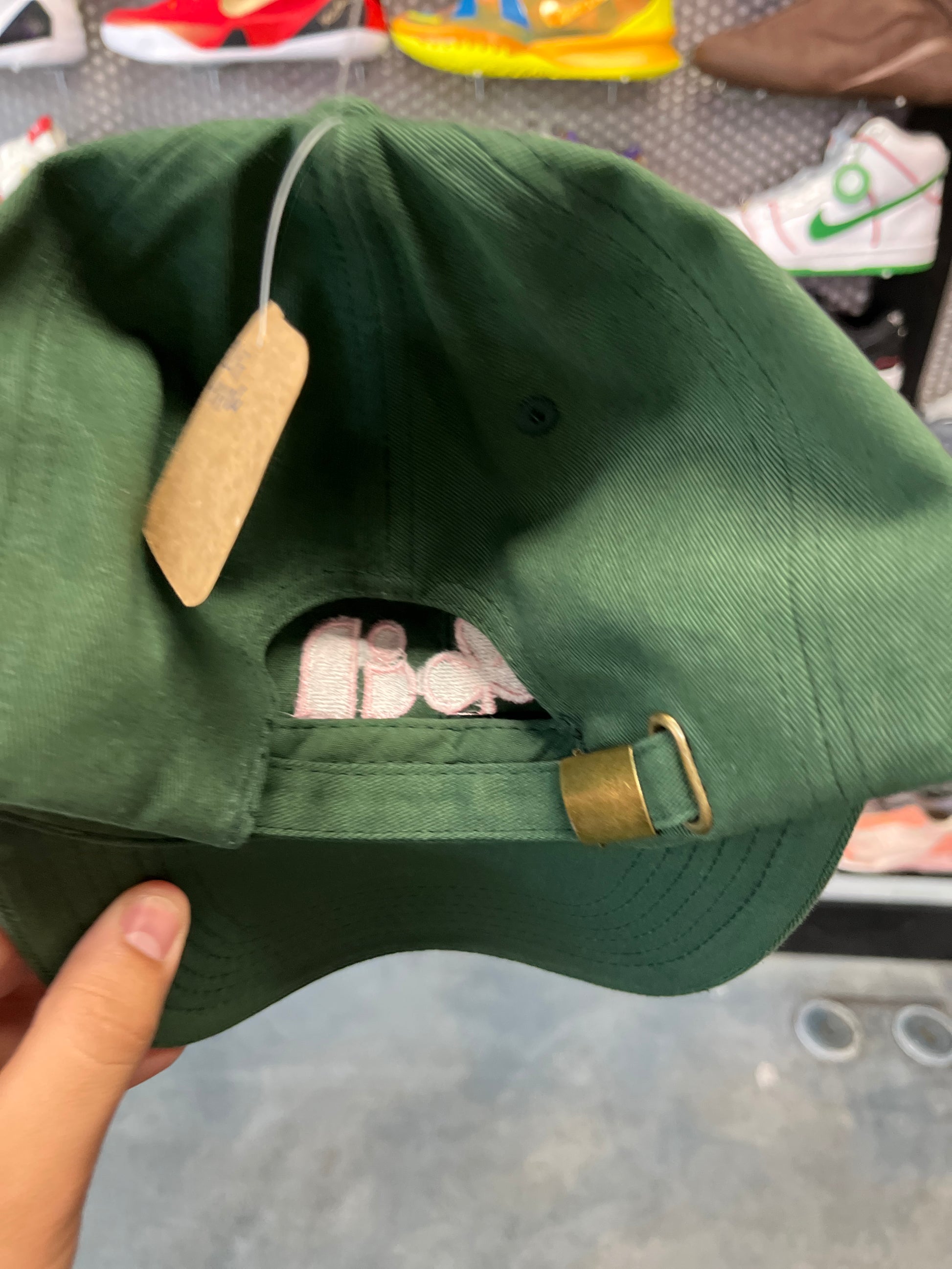 Pink clover green hat OTF