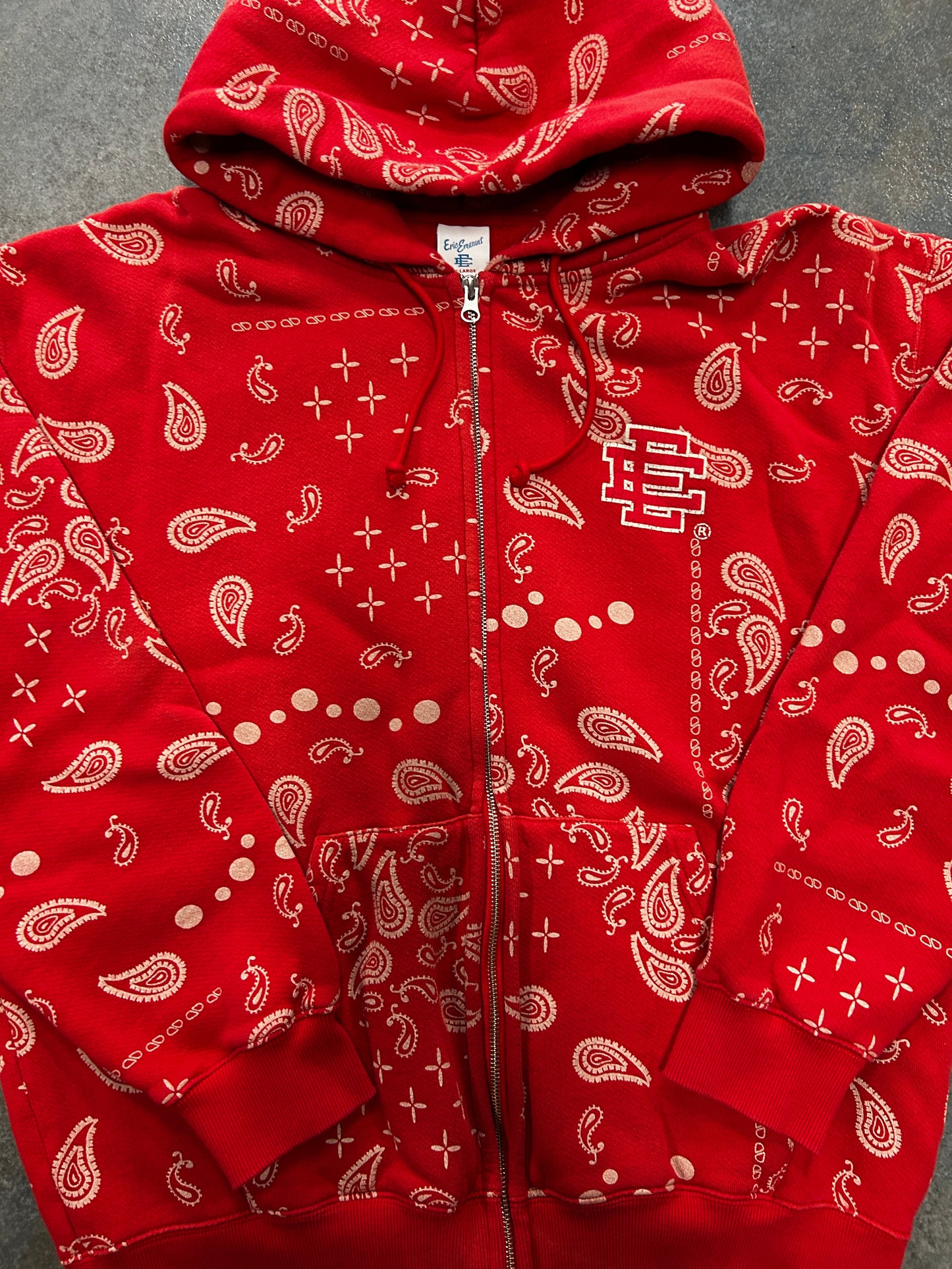 Eric Emanuel EE Zip-Up (SS25) Red Paisley B32