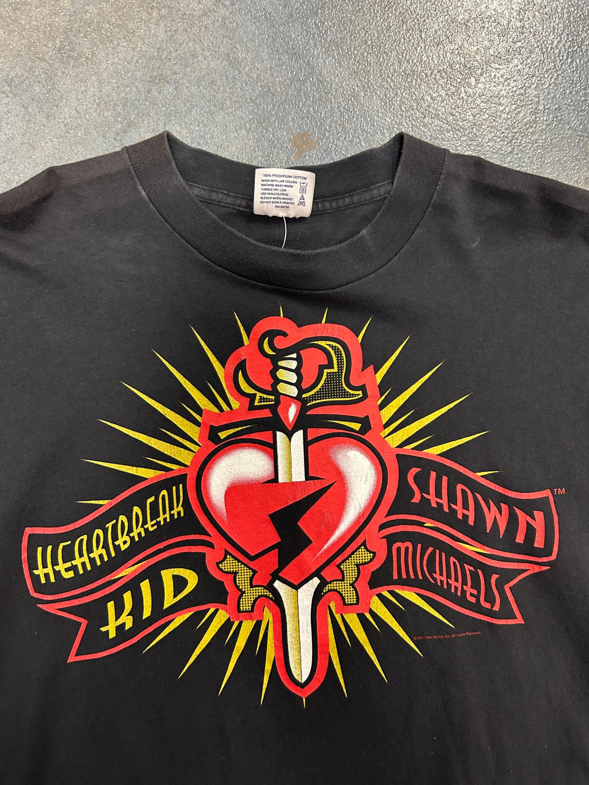 Vintage 1997 Heartbreak Kid Shawn Michaels World Wrestling Federation Black Tee