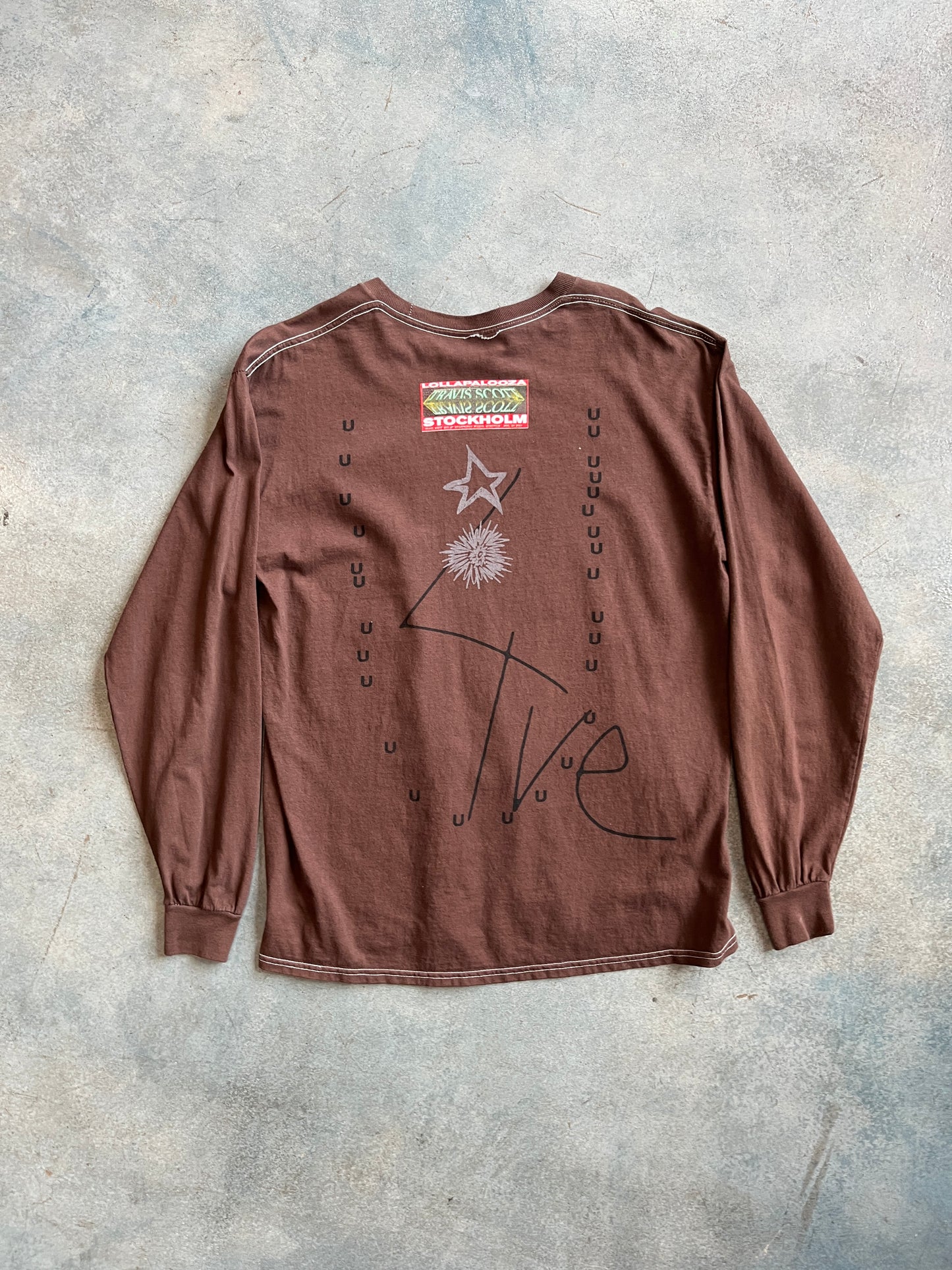 Travis Lollapalooza long Sleeve Brown M OTF