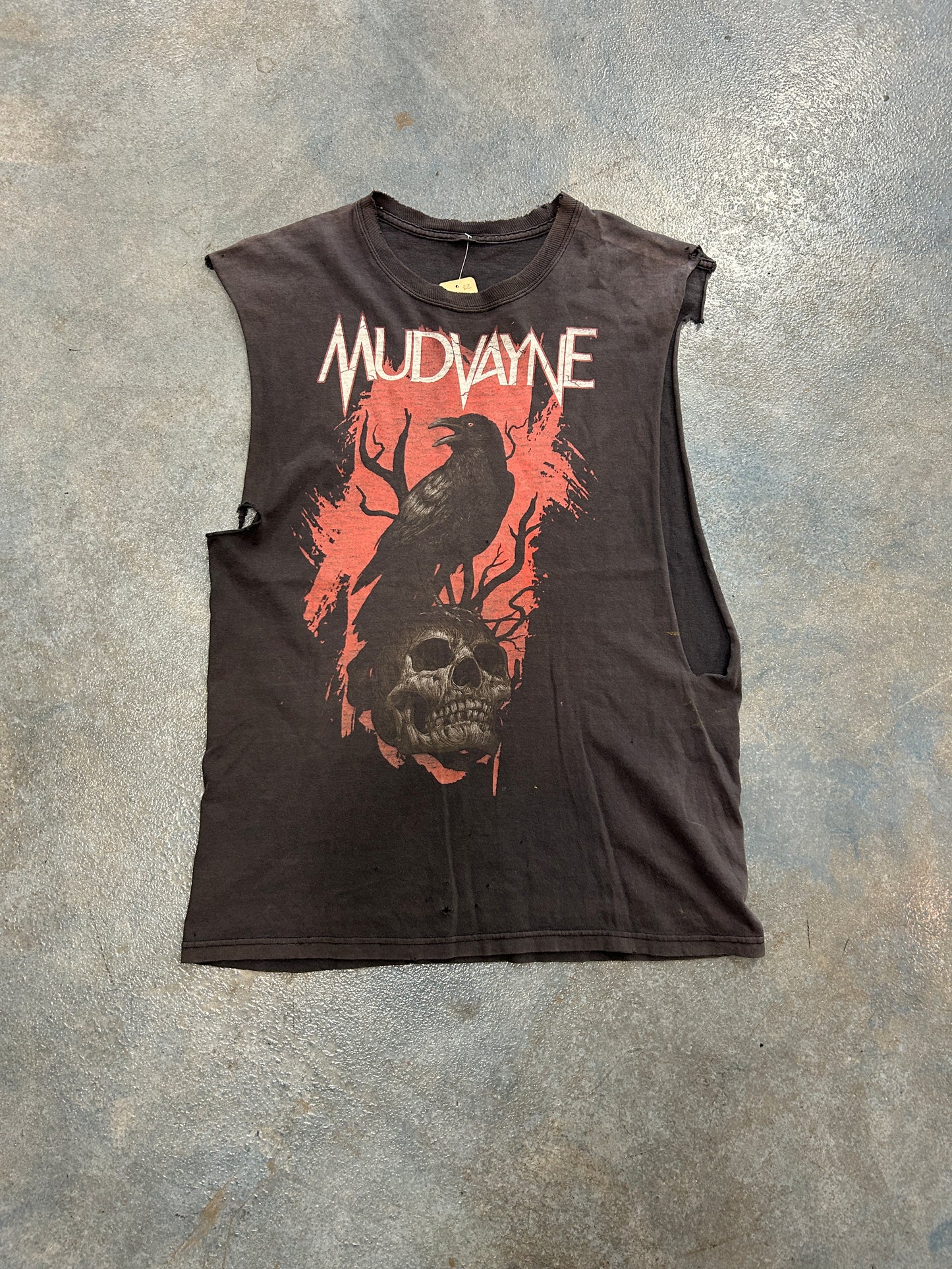 VTG Mudvayne Nu Metal Black Red Crow Cut Offs Tee (RZ)