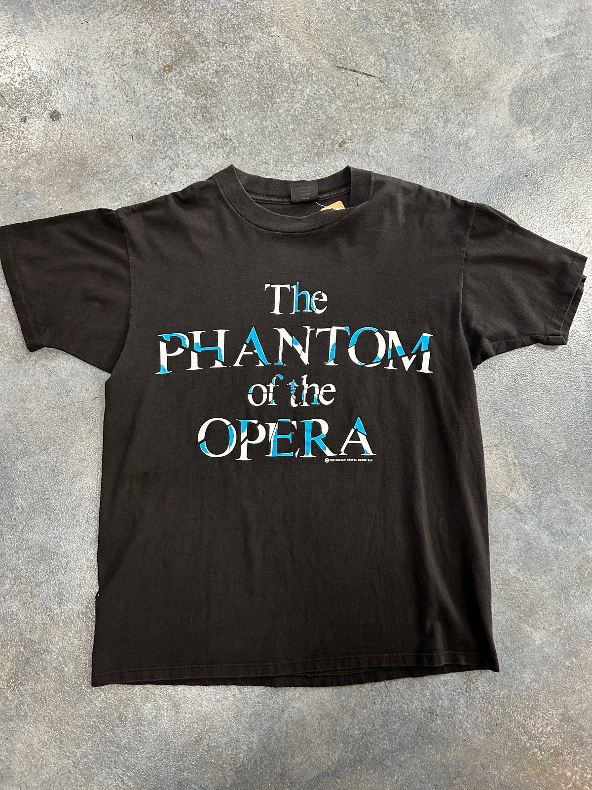 Vintage Phantom Of The Opera Broken Glass Text Black Tee