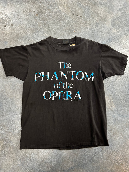 Vintage Phantom Of The Opera Broken Glass Text Black Tee