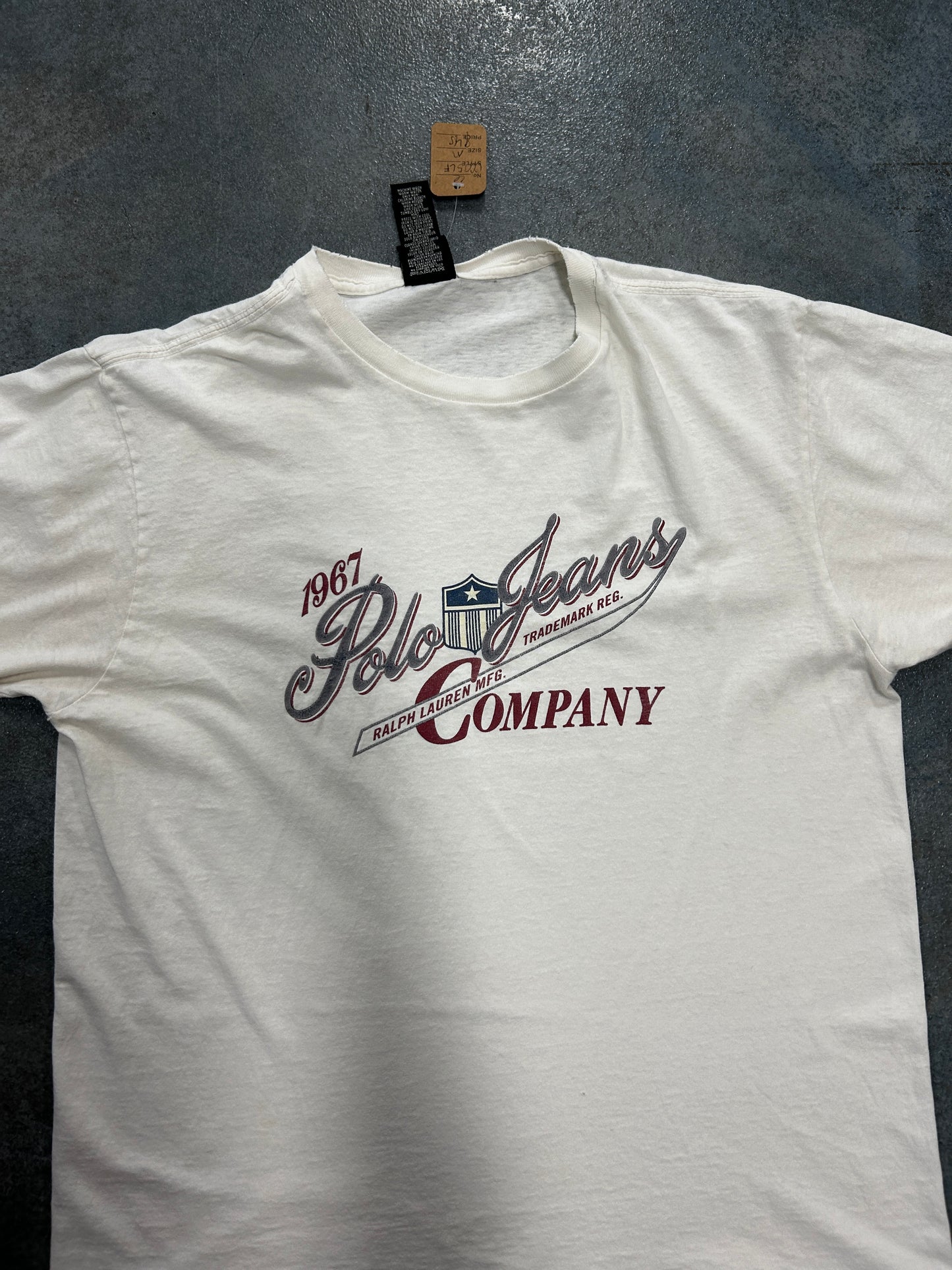 Vintage 1967 Polo Jeans Company T-Shirt Solid White OTF