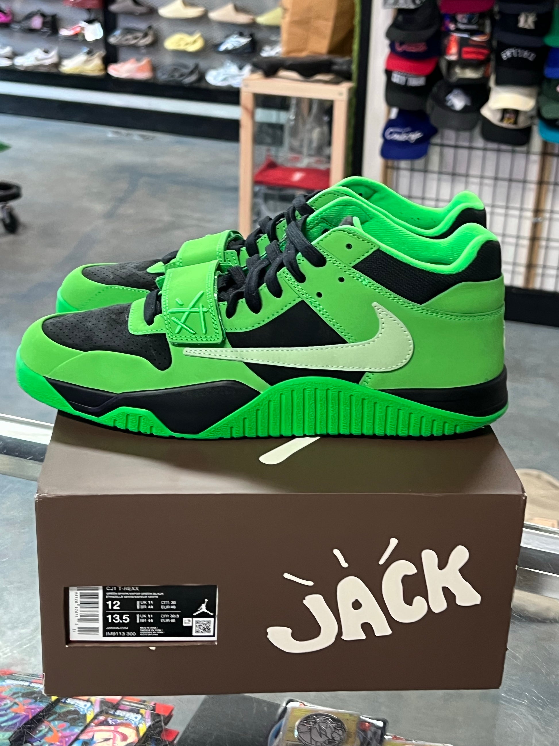 Jordan CJ1 T-Rexx Travis Scott Green Spark