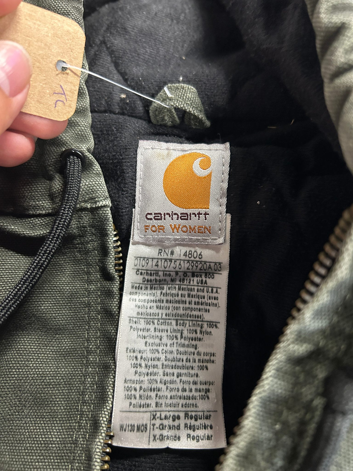Vintage Carhartt Olive Zip Up Made In Mexico