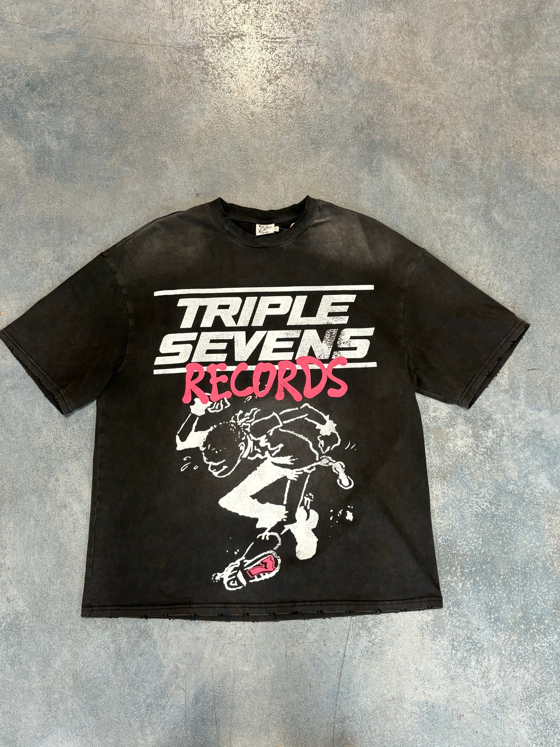 Triple Seven Records Gray Tee (YC ) B68