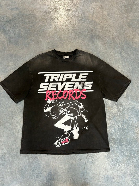 Triple Seven Records Gray Tee (YC ) B68