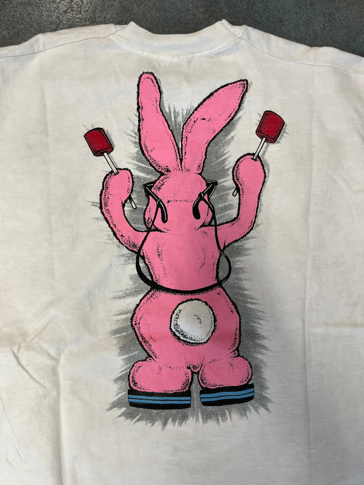 Pink Bunny Drums 'Energizer' White tee OTF