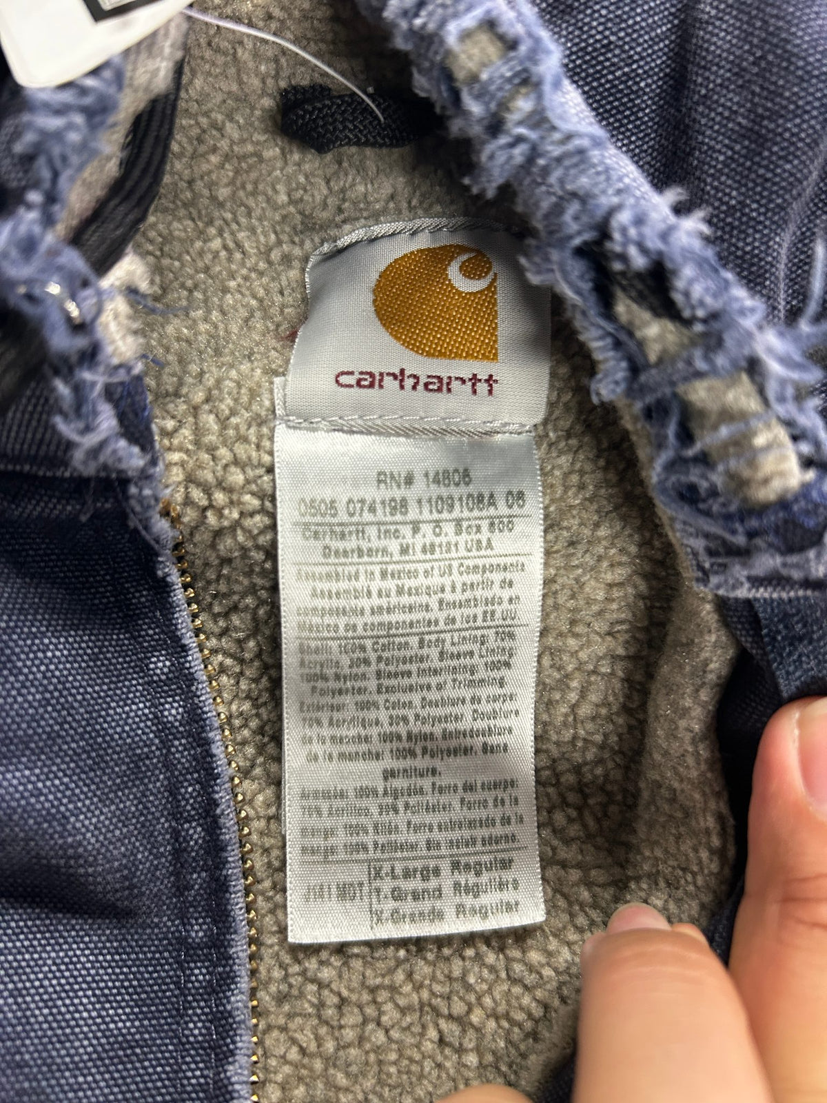 Vintage Carhartt Trash Hooded Jacket Navy Altered