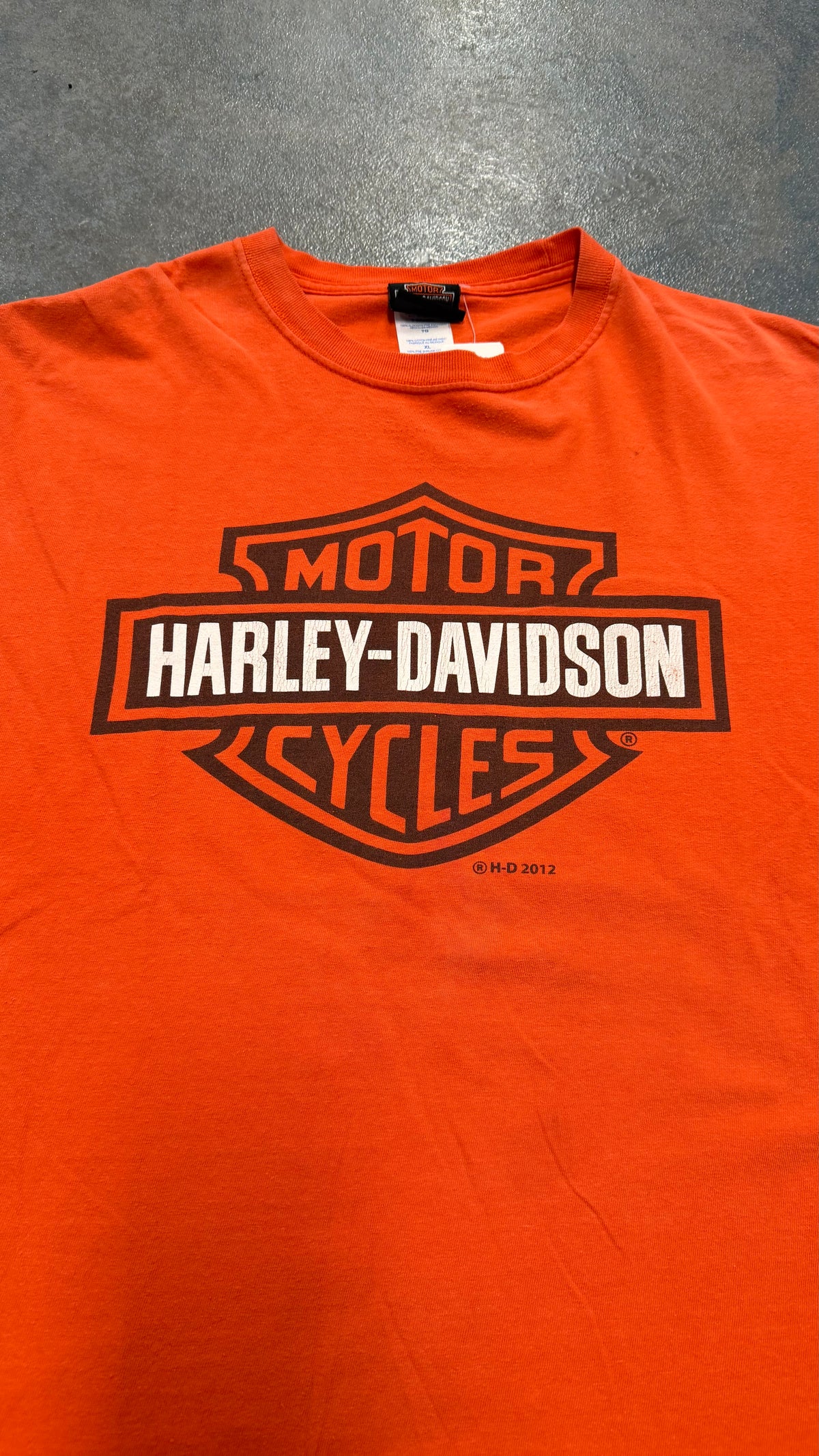 Vintage Harley Davidson Motor Cycles Orange Tee