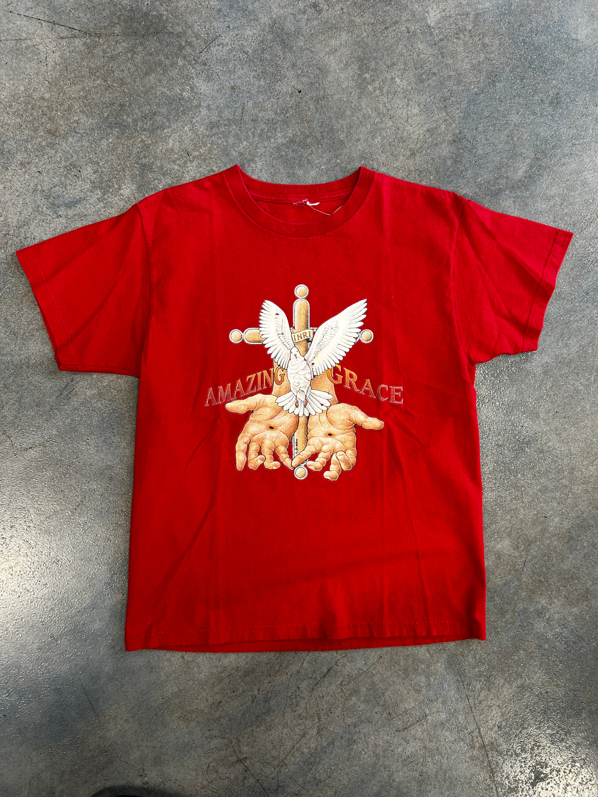 Vintage Amazing Grace Dove Red Tee